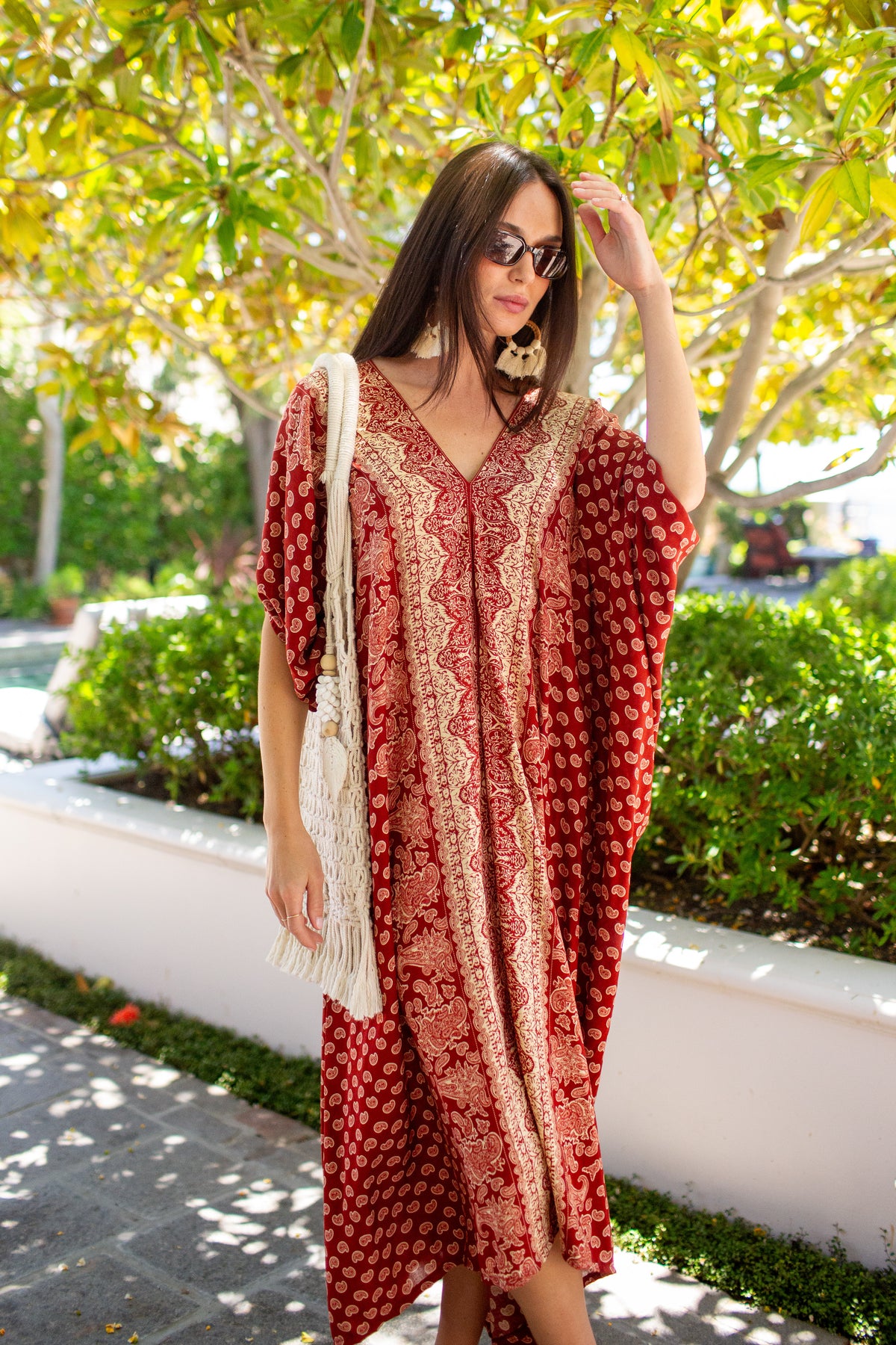Artemis Ochre Paisley Caftan