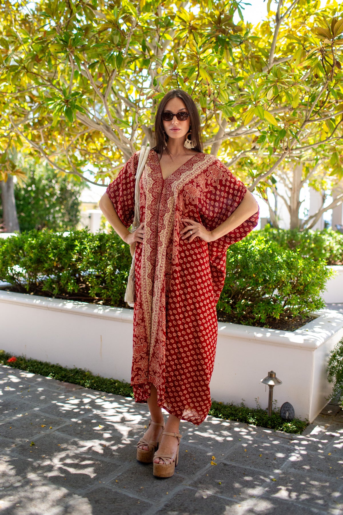 Artemis Ochre Paisley Caftan