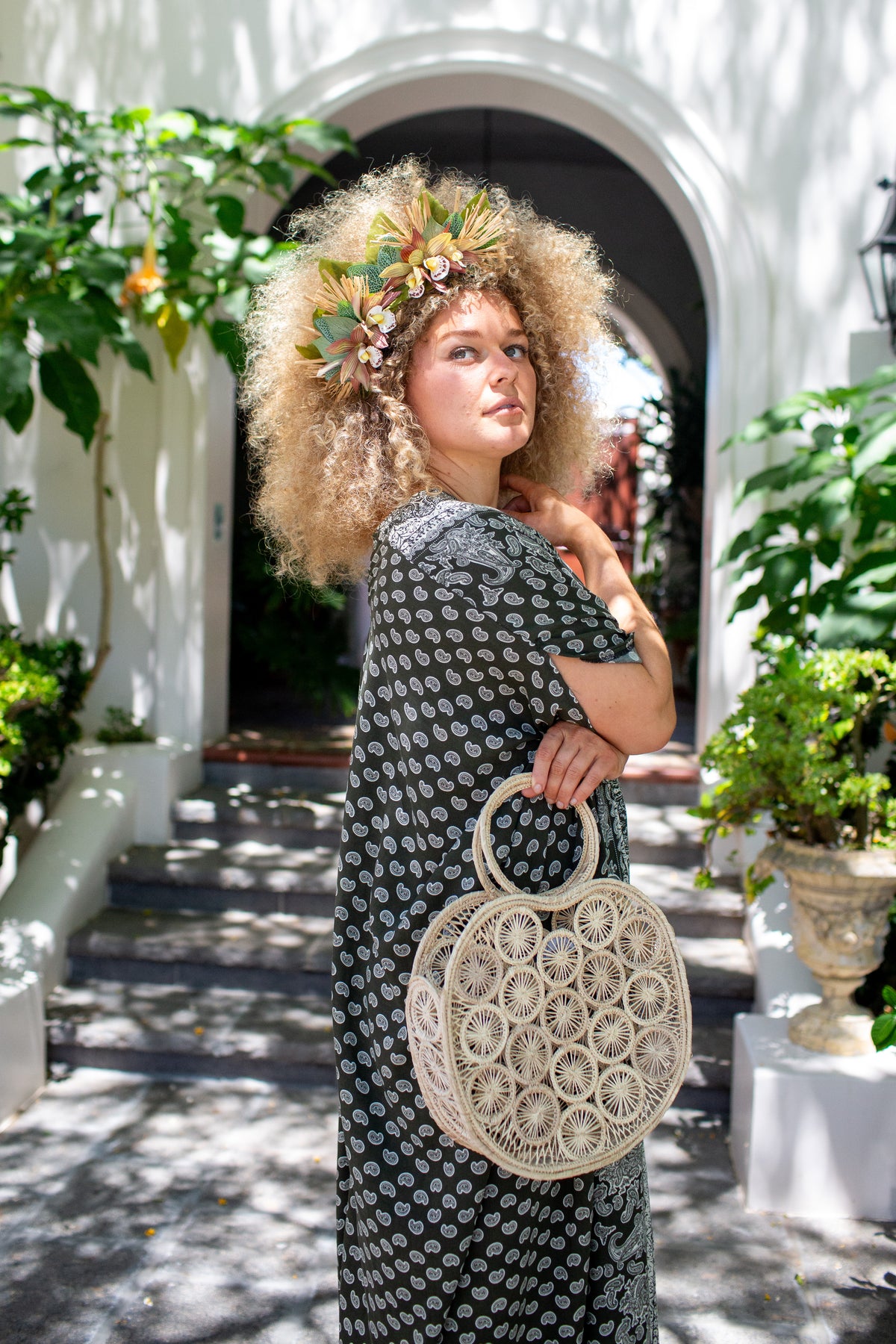 Artemis Sage Paisley Caftan