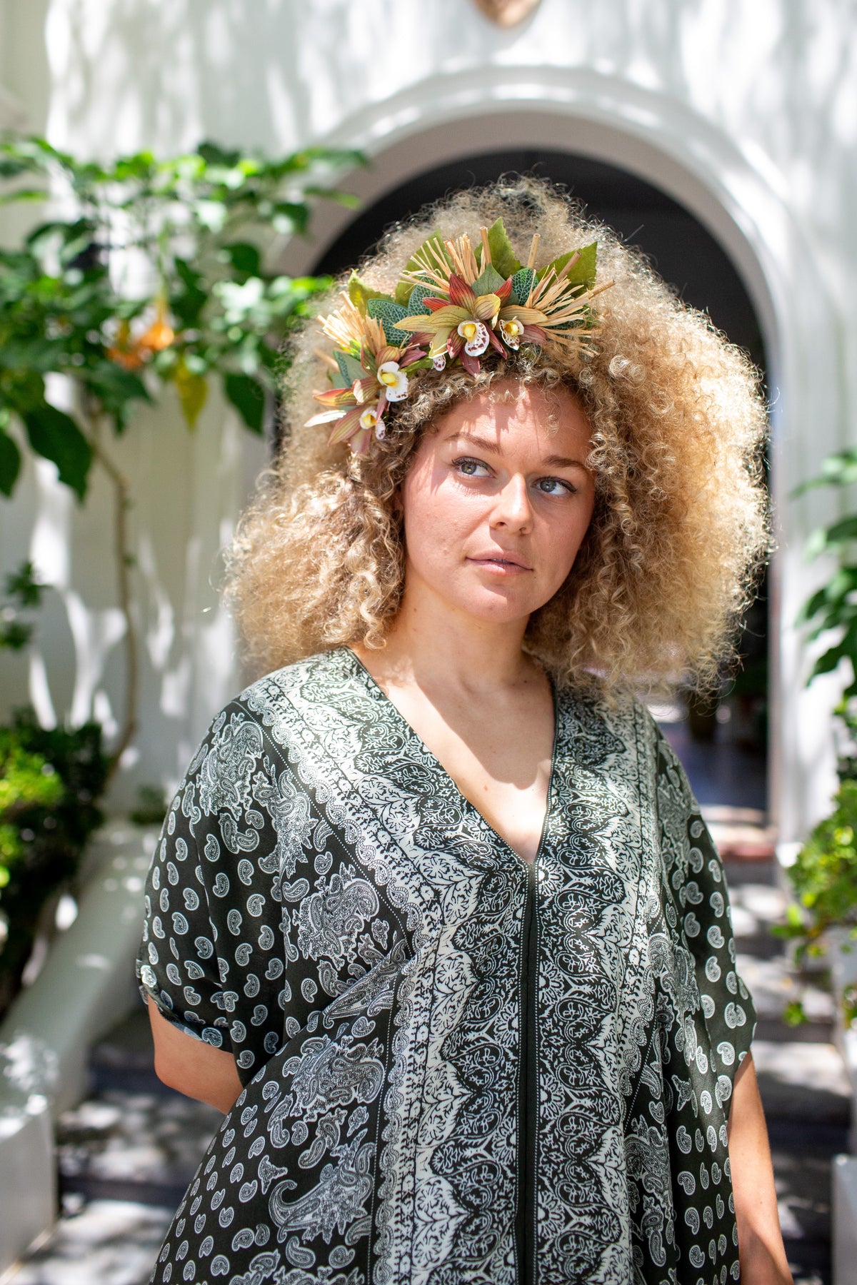 Artemis Sage Paisley Caftan