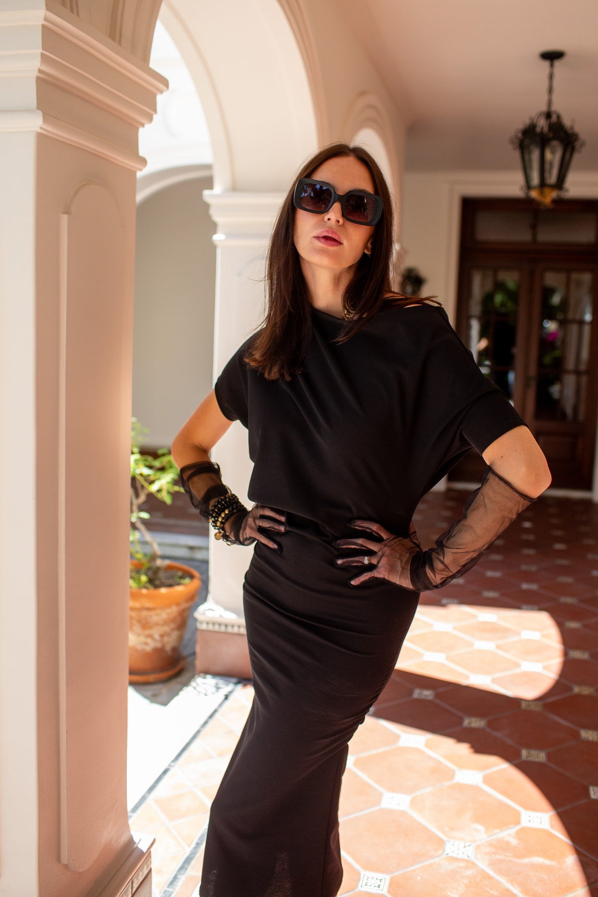 Jet Black Angle Dress