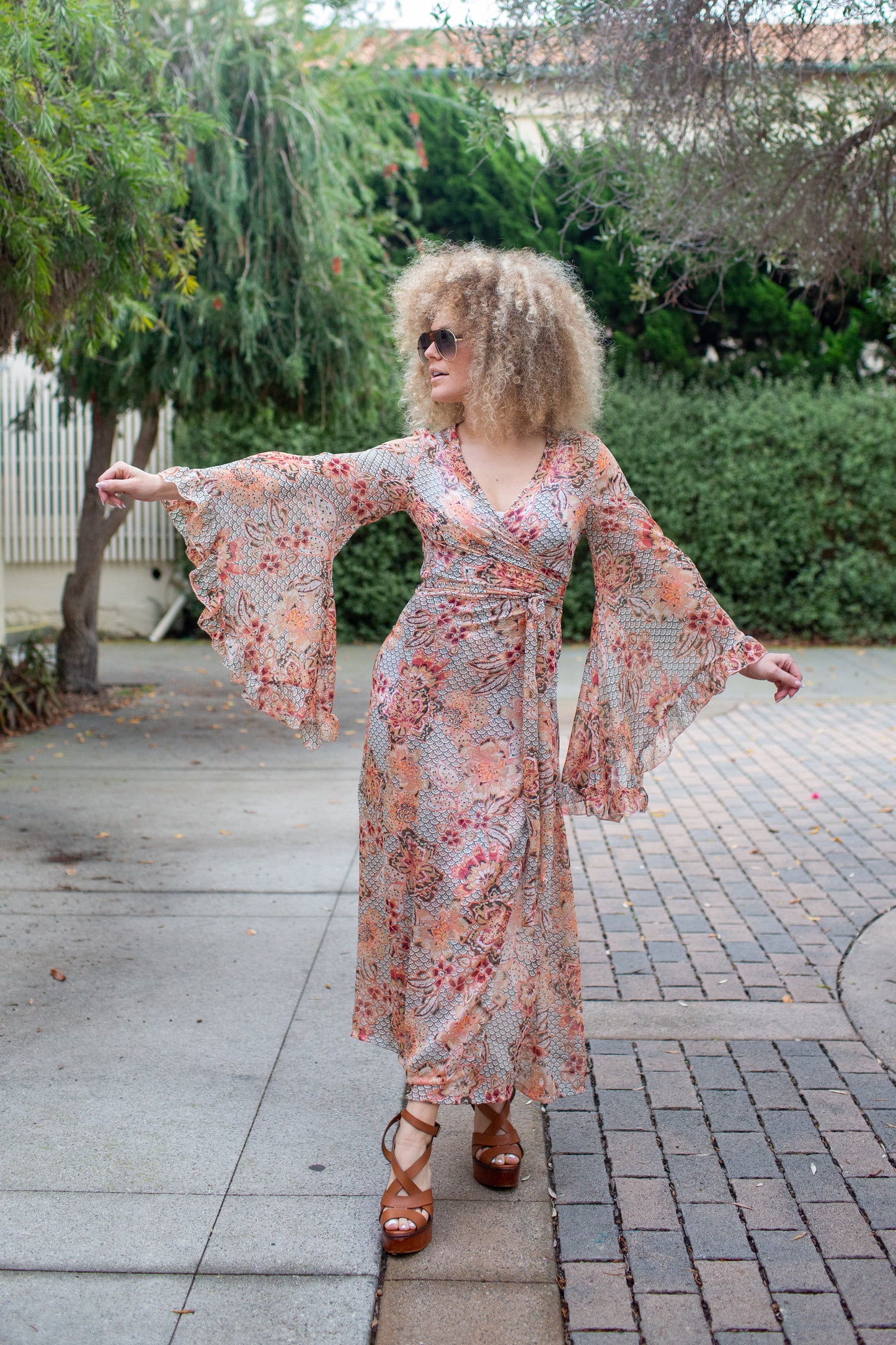Boogie Muse Wrap Dress in Serpentine Rose