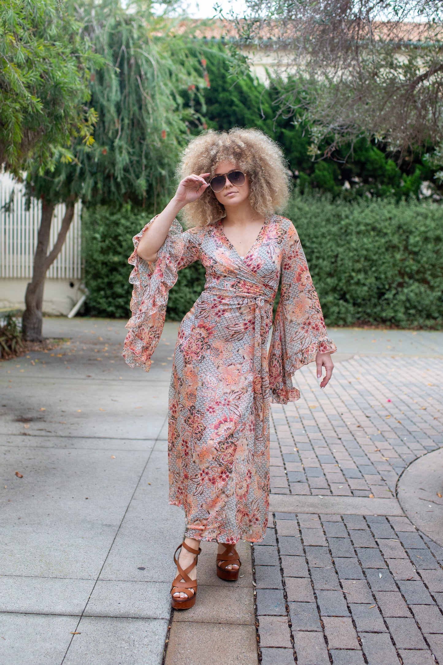 Boogie Muse Wrap Dress in Serpentine Rose