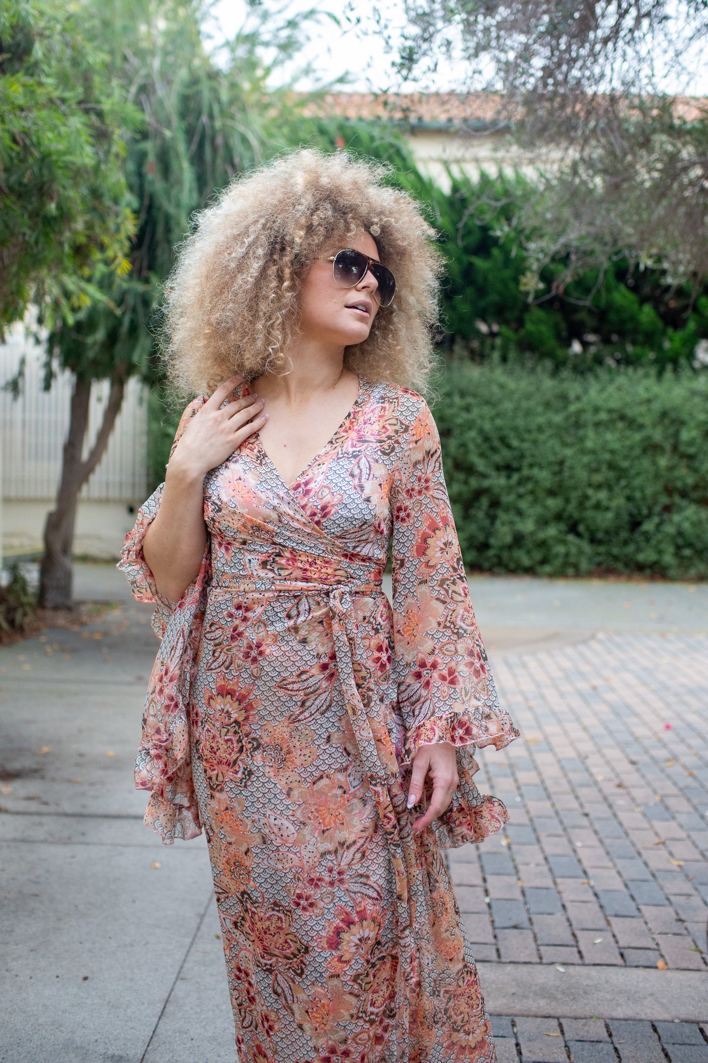 Boogie Muse Wrap Dress in Serpentine Rose
