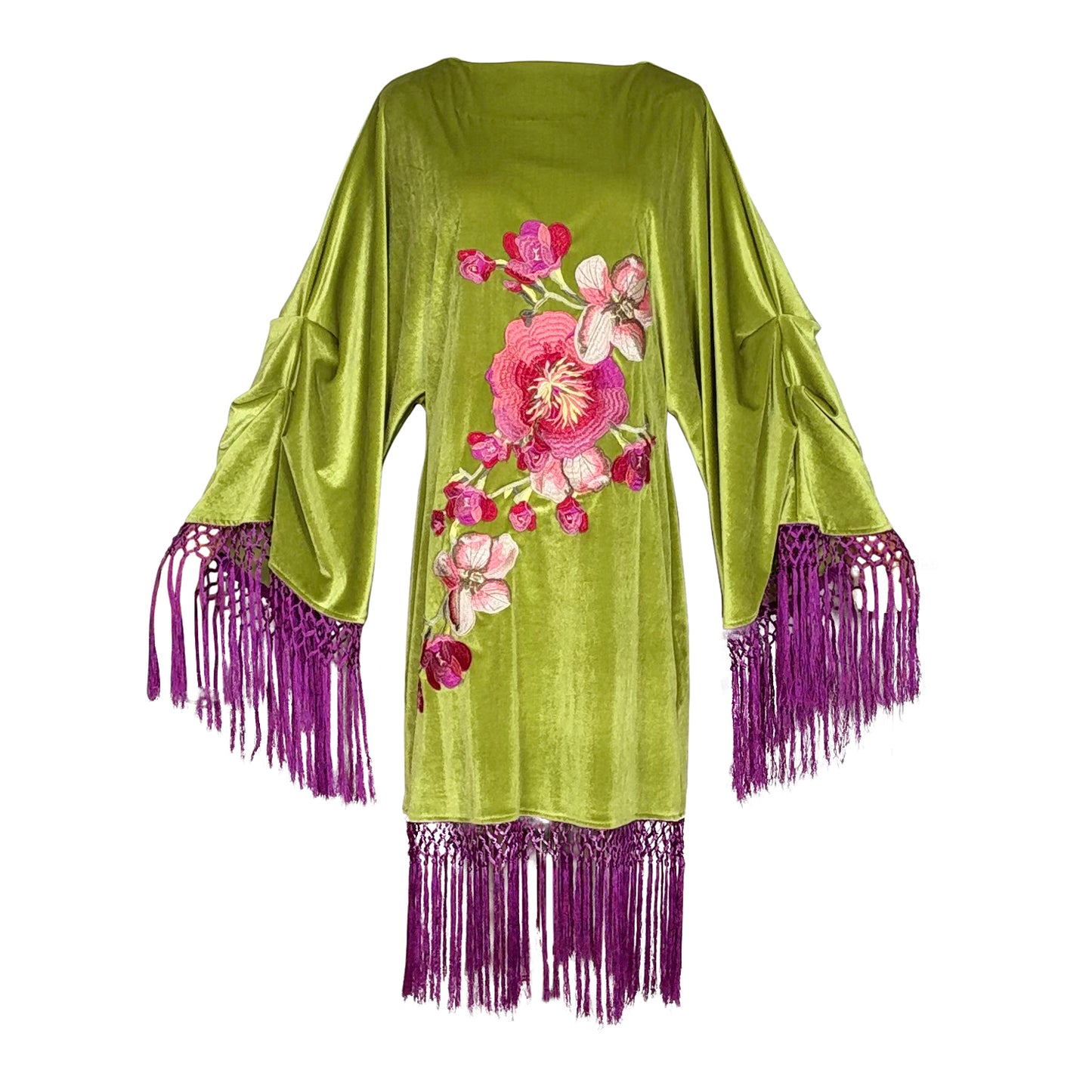 Brigitte Mini Fringe Dress in Citron Orchid PRE-ORDER