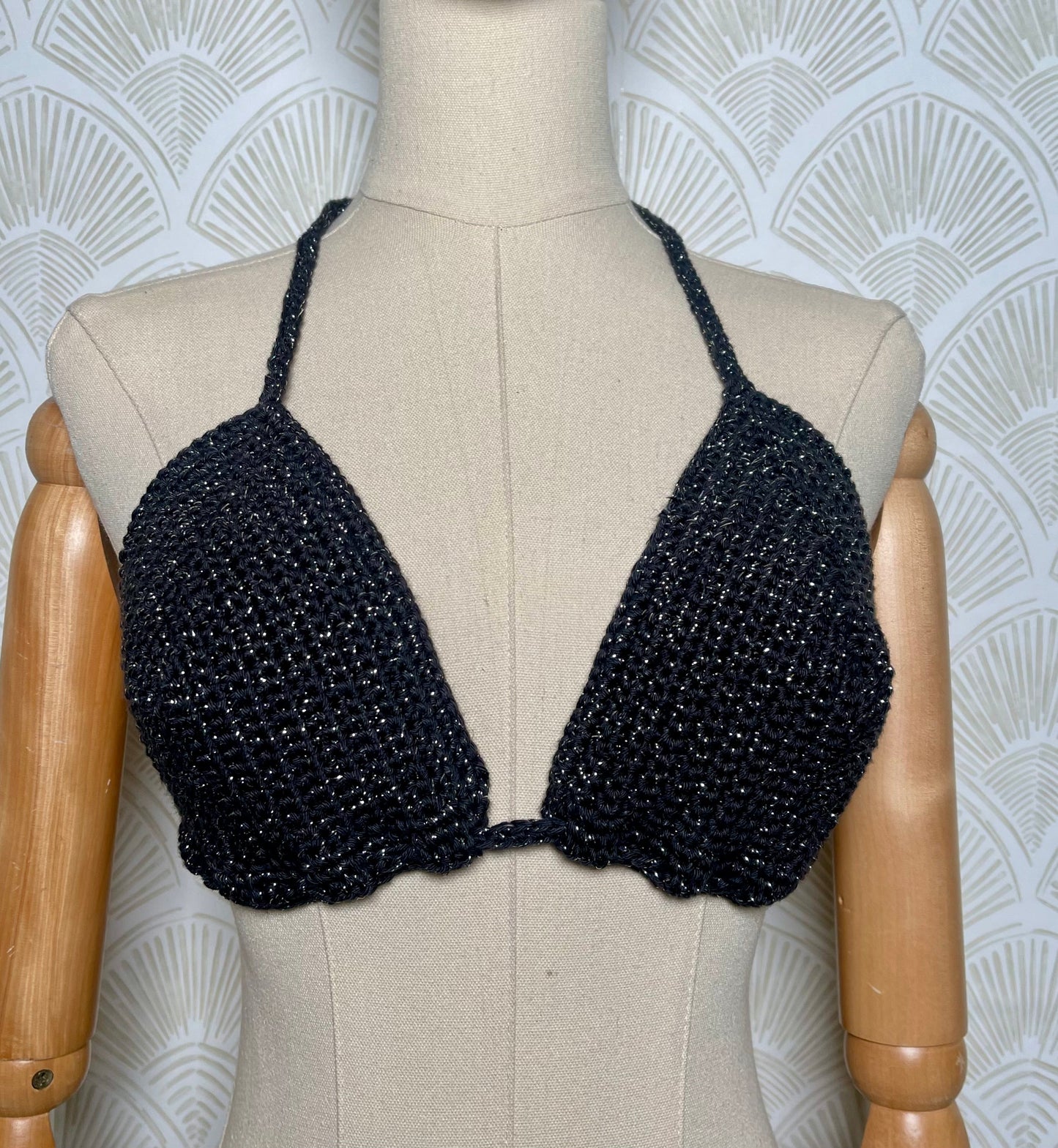 Handmade Festival Top in Black Shimmer