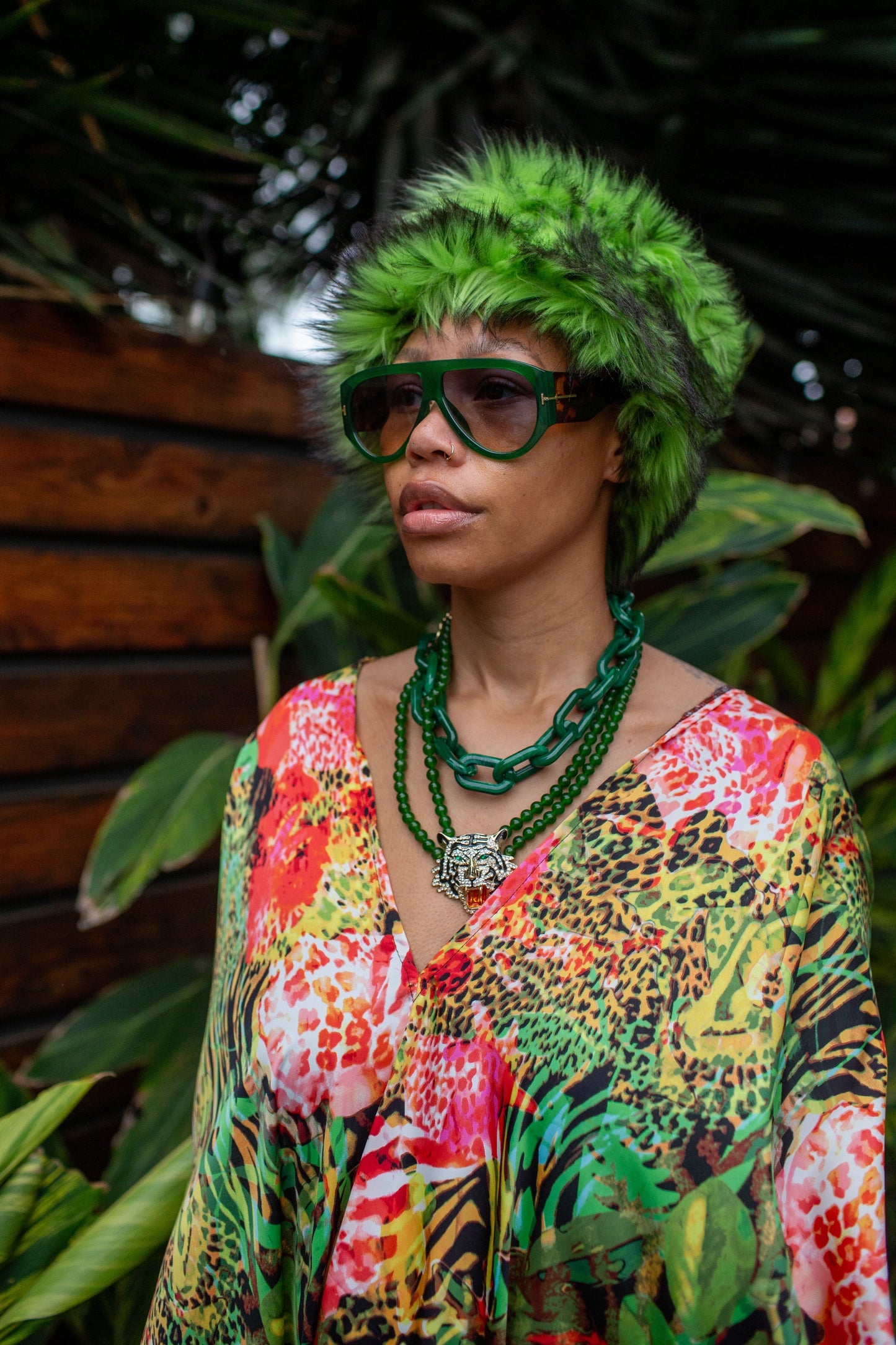 Anjelina Shadow Absinthe Faux Fur Hat