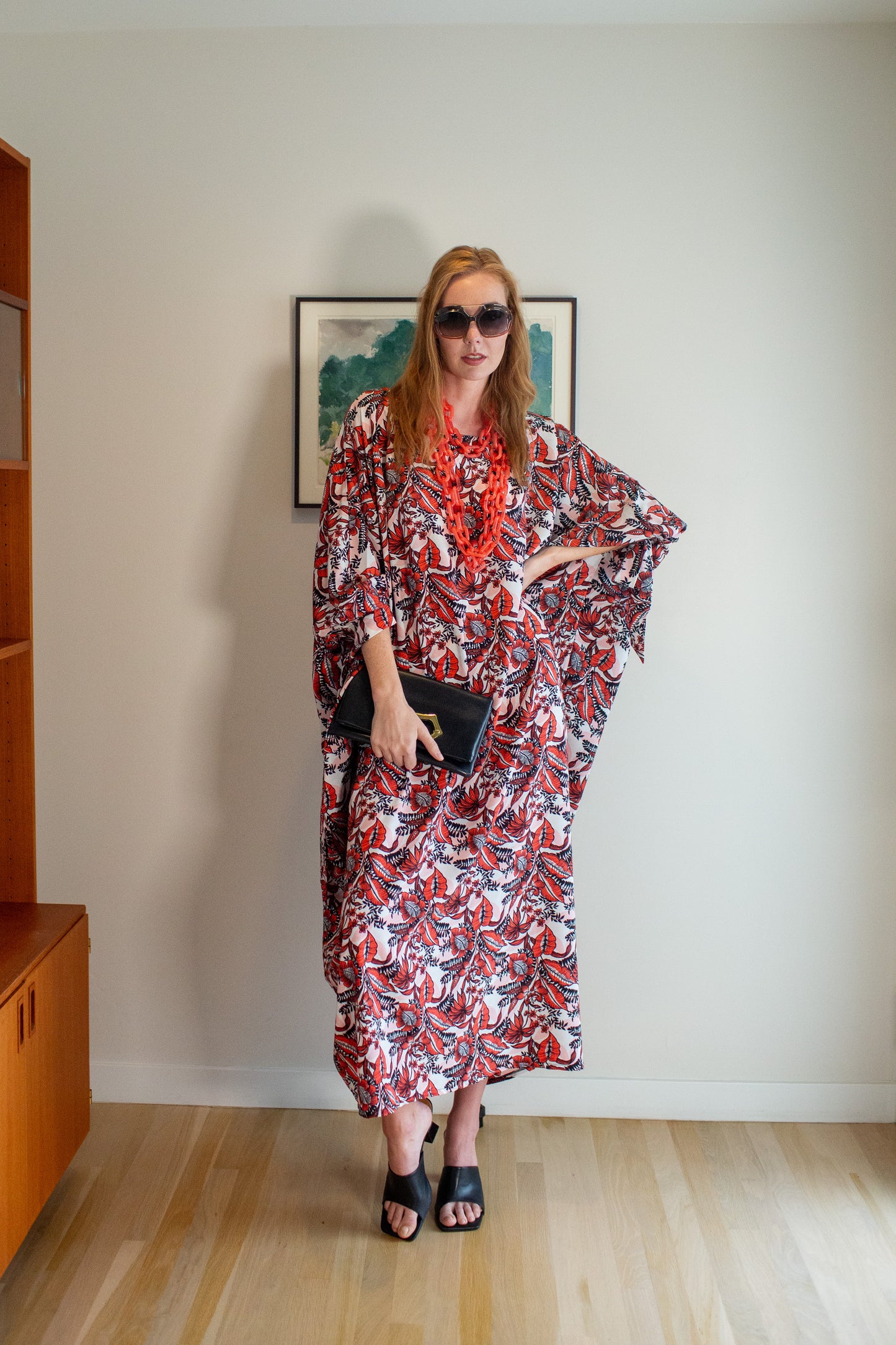 Capri Caftan in Citron Palms