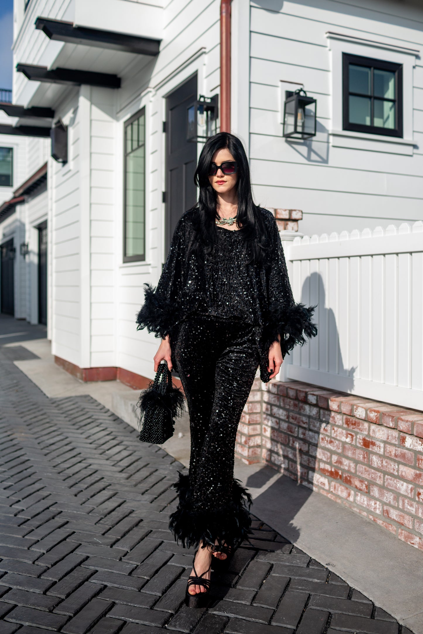 Cara Disco Set in Onyx Sequin