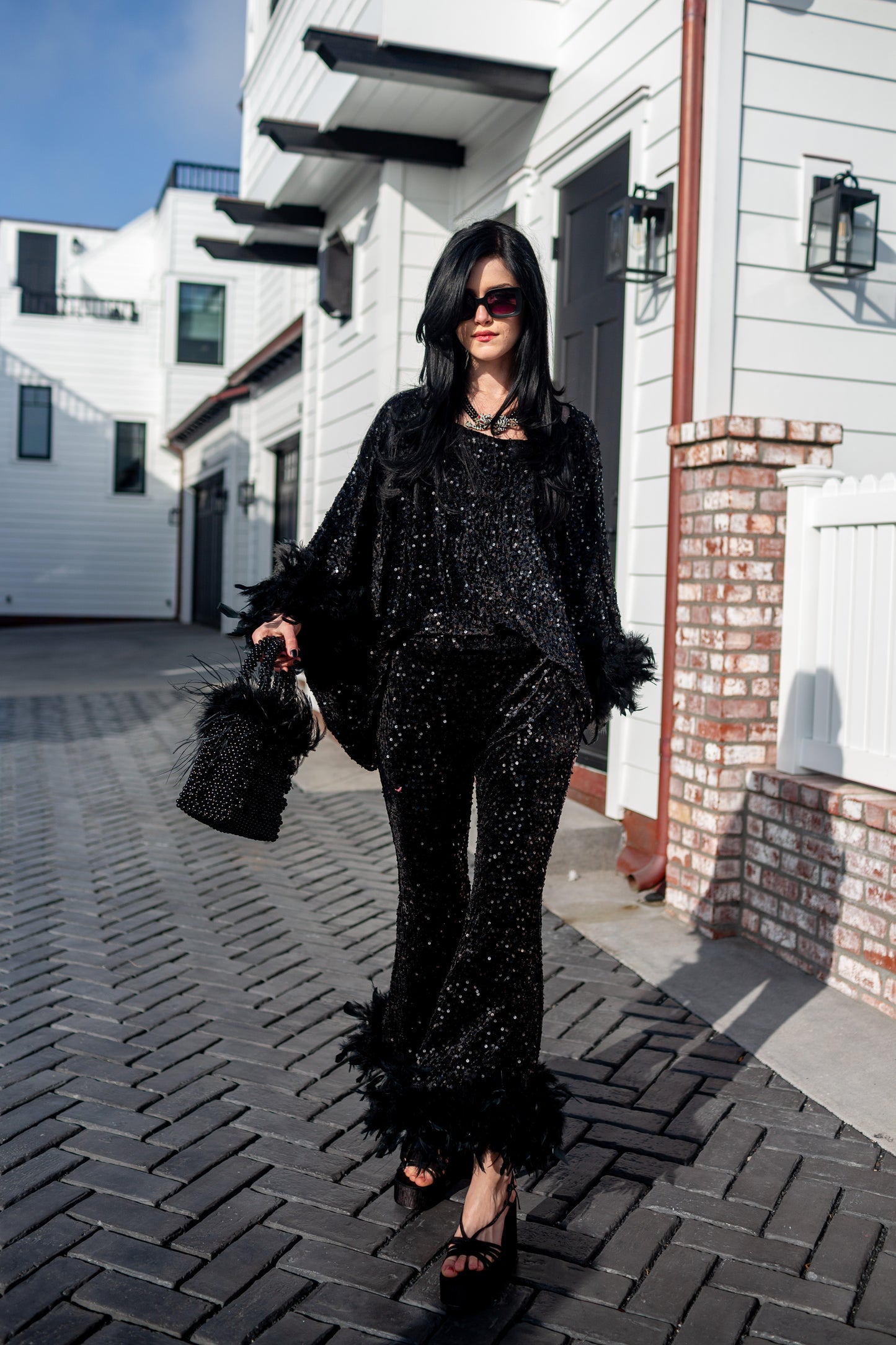 Cara Disco Set in Onyx Sequin