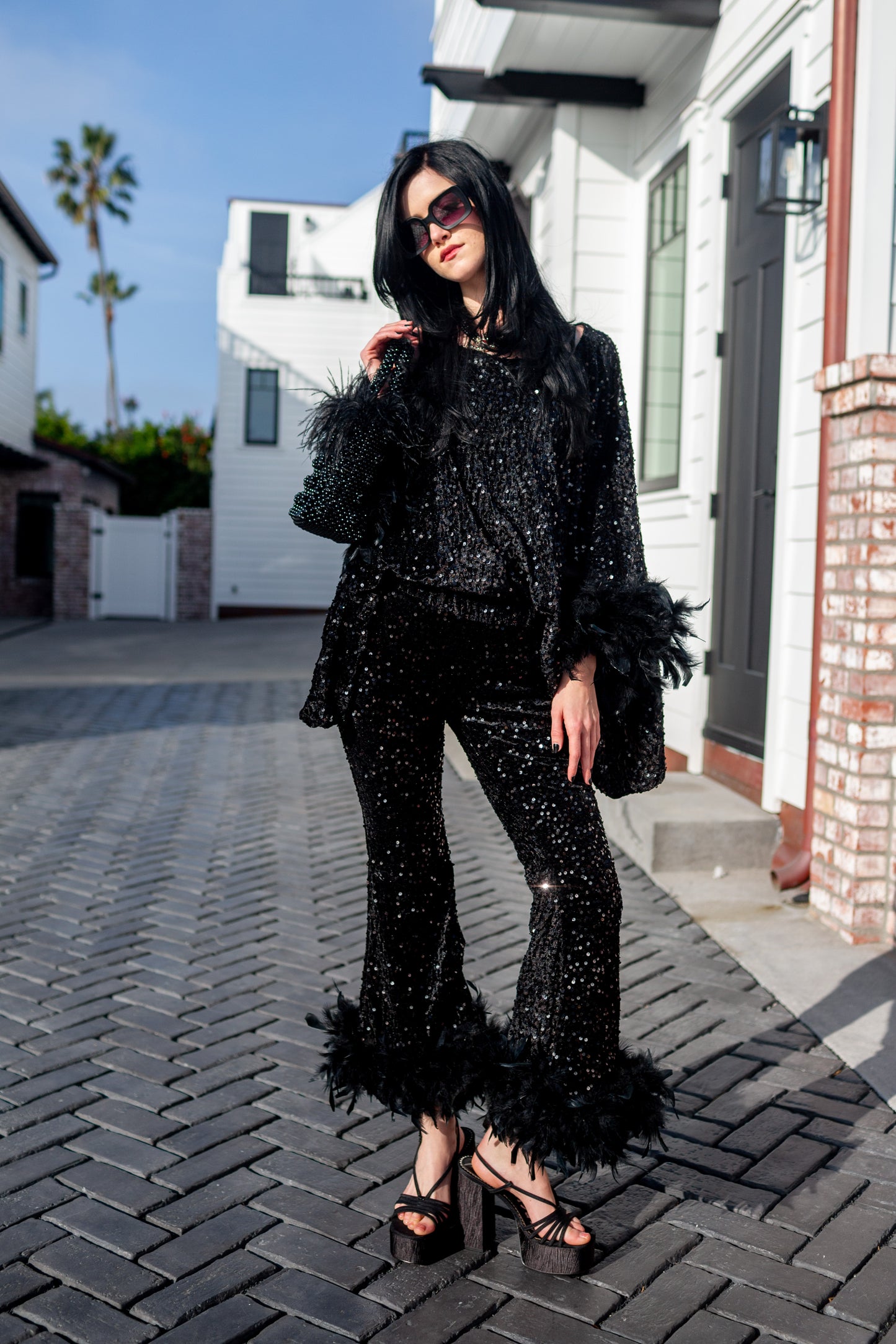 Cara Disco Set in Onyx Sequin