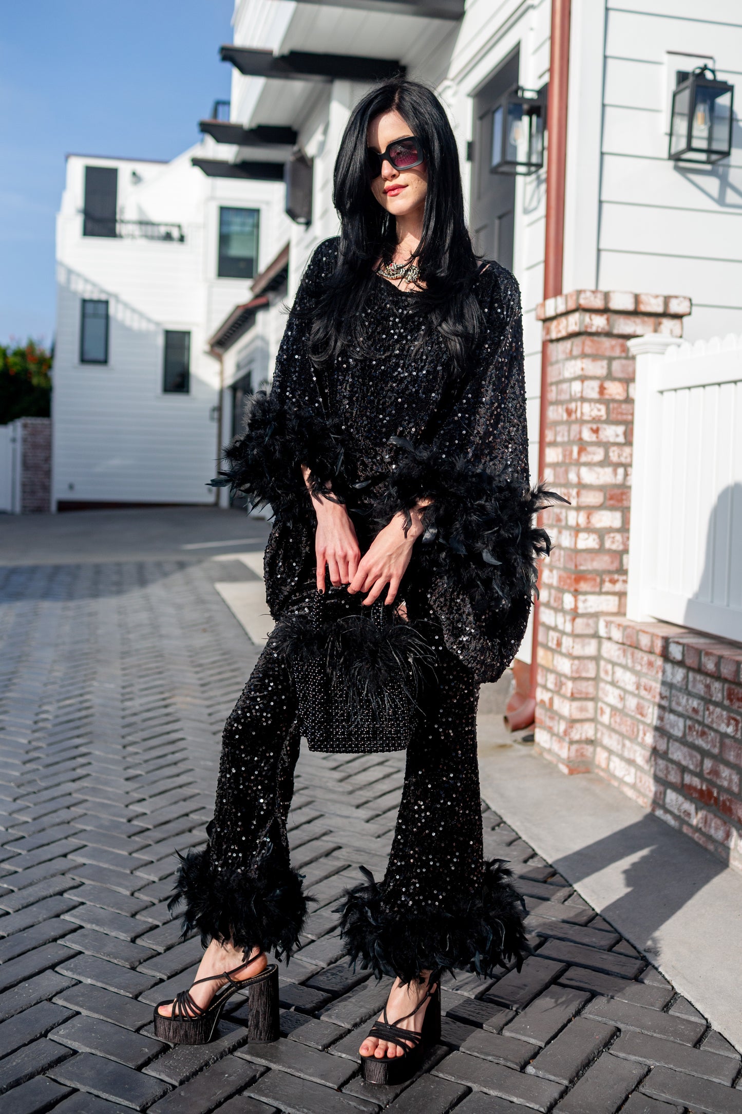 Cara Disco Set in Onyx Sequin