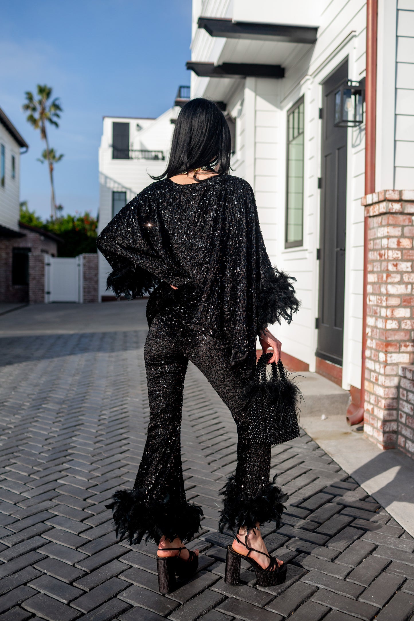 Cara Disco Set in Onyx Sequin
