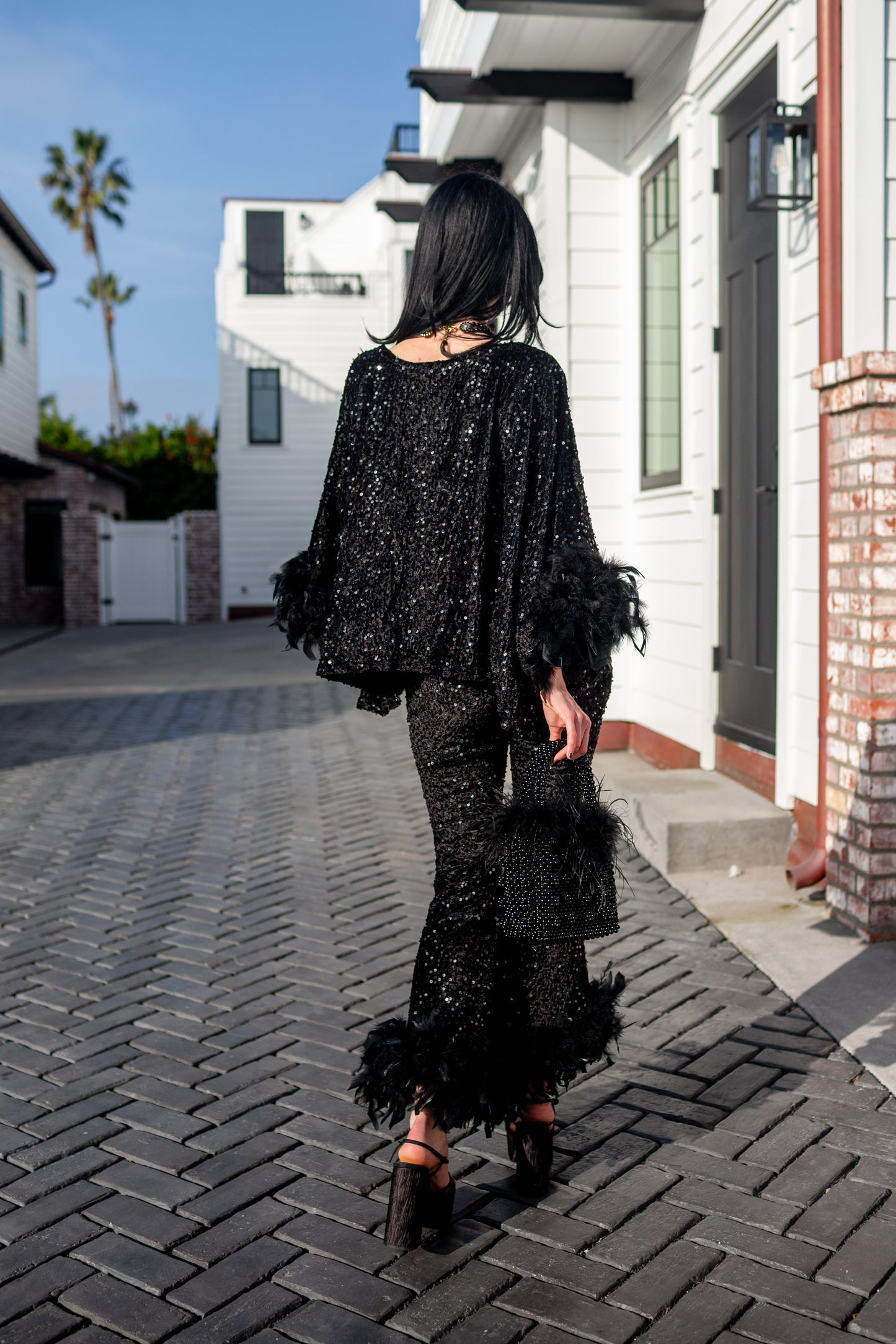Cara Disco Set in Onyx Sequin