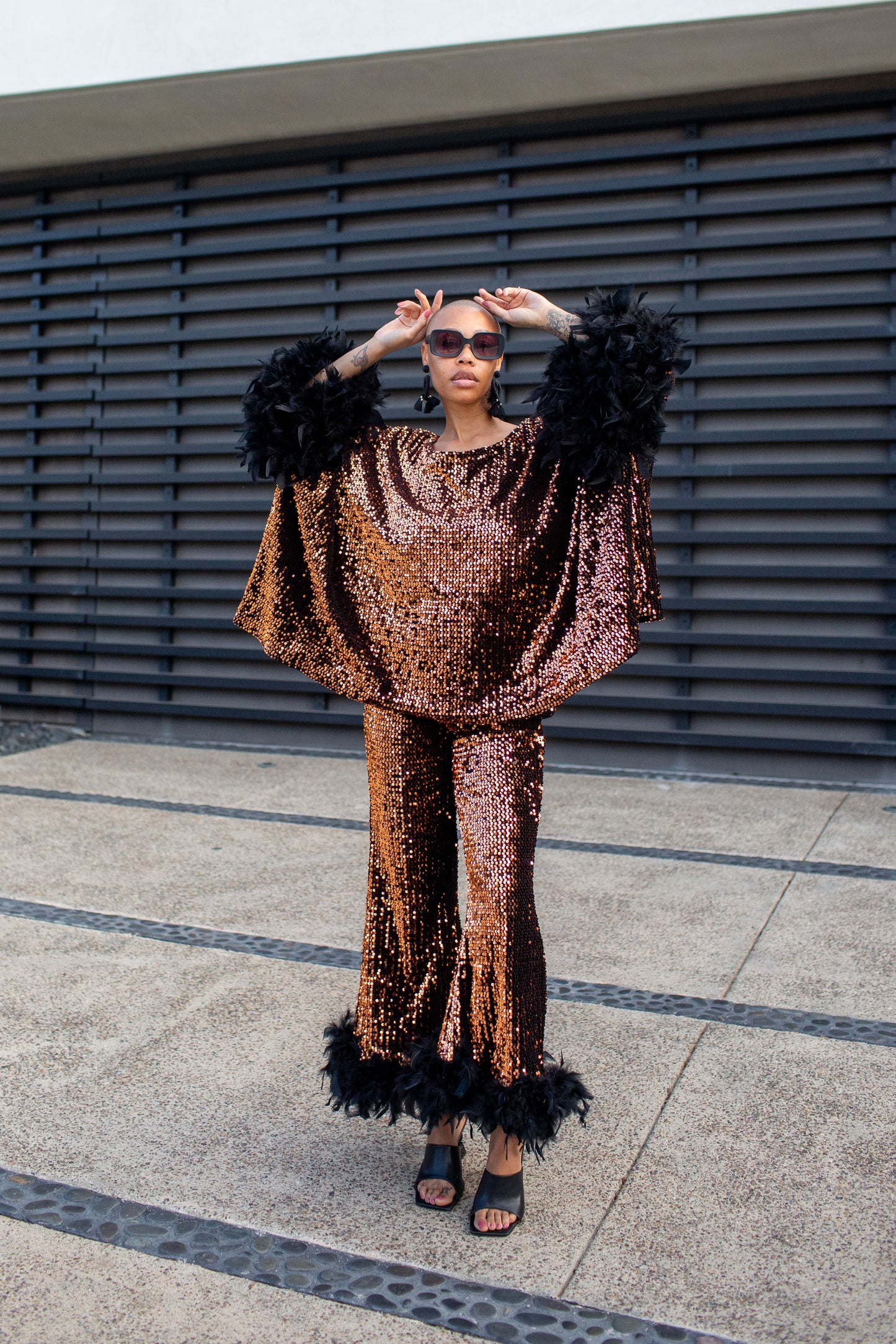 Cara Disco Set in Copper Flash