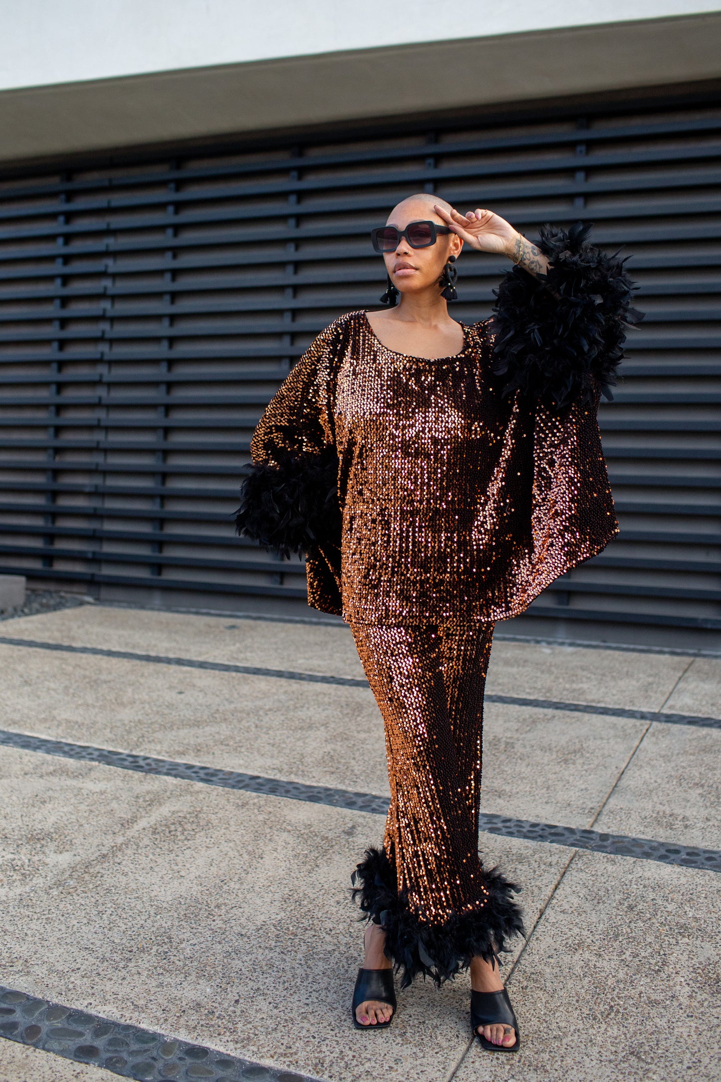 Cara Disco Set in Copper Flash
