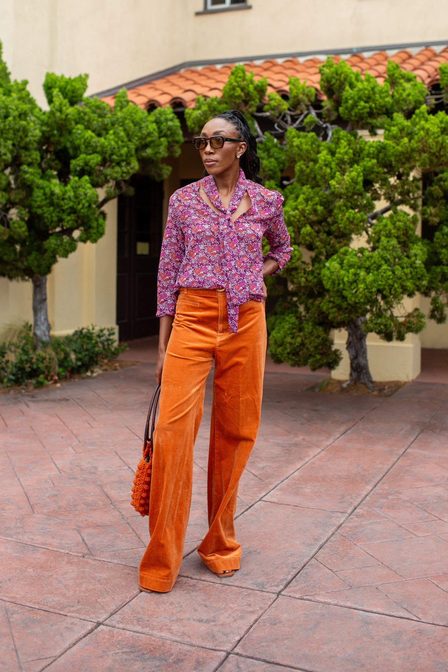 Cardamom Blossom Tie Front Top