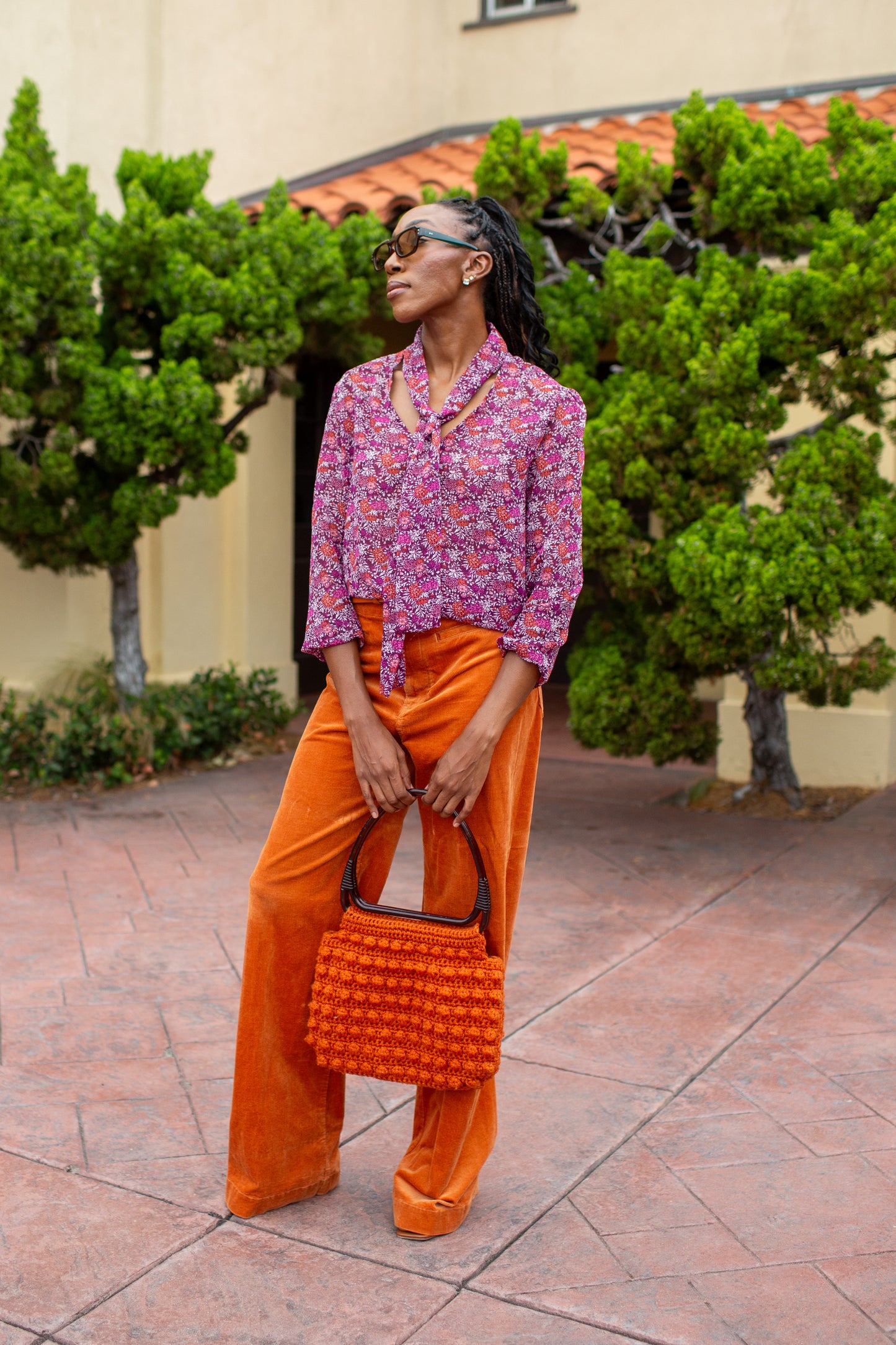 Cardamom Blossom Tie Front Top