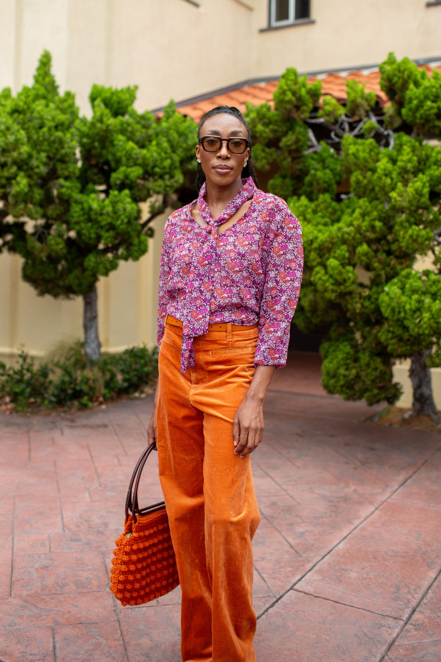 Cardamom Blossom Tie Front Top