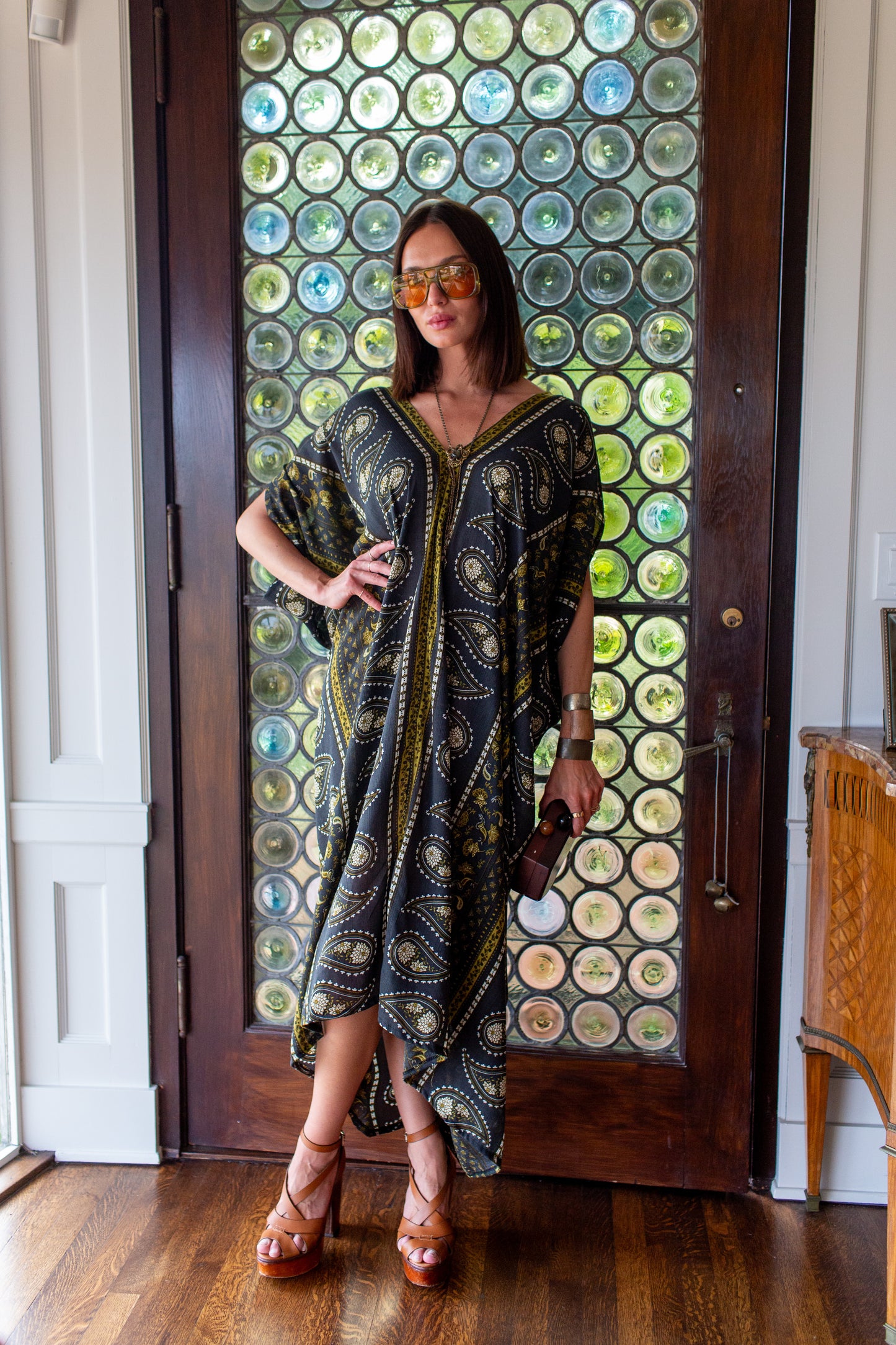 Caspian Paisley Border Caftan