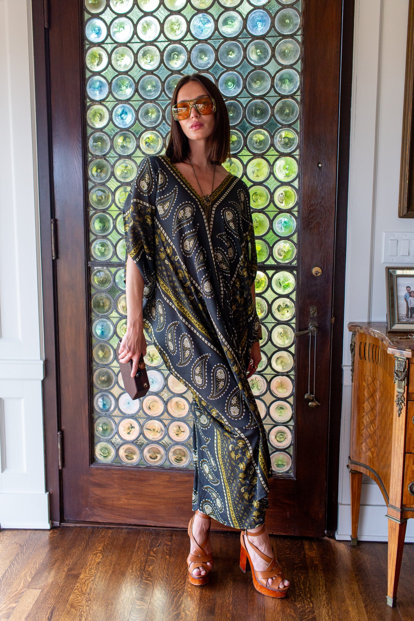 Caspian Paisley Border Caftan