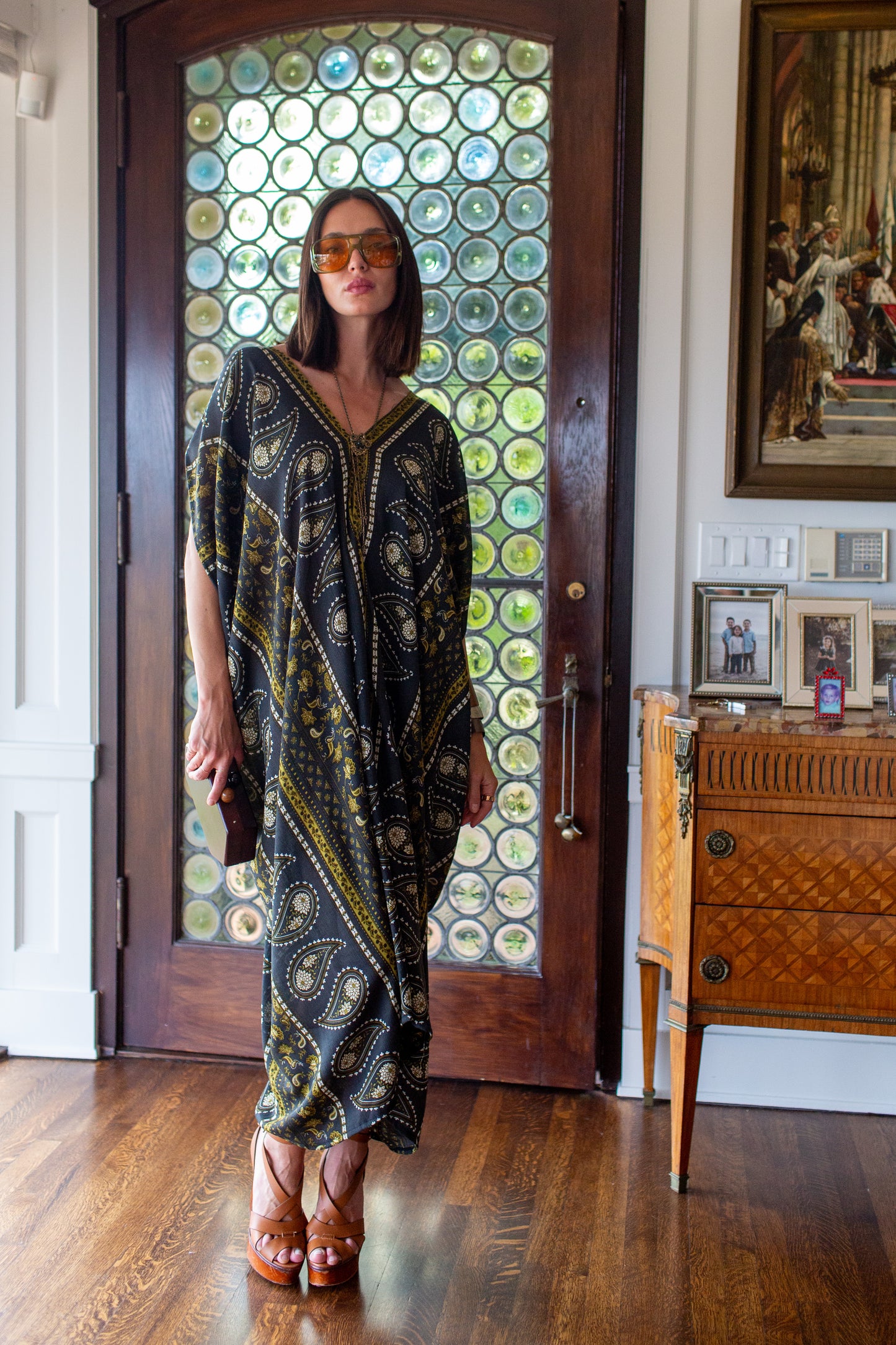 Caspian Paisley Border Caftan
