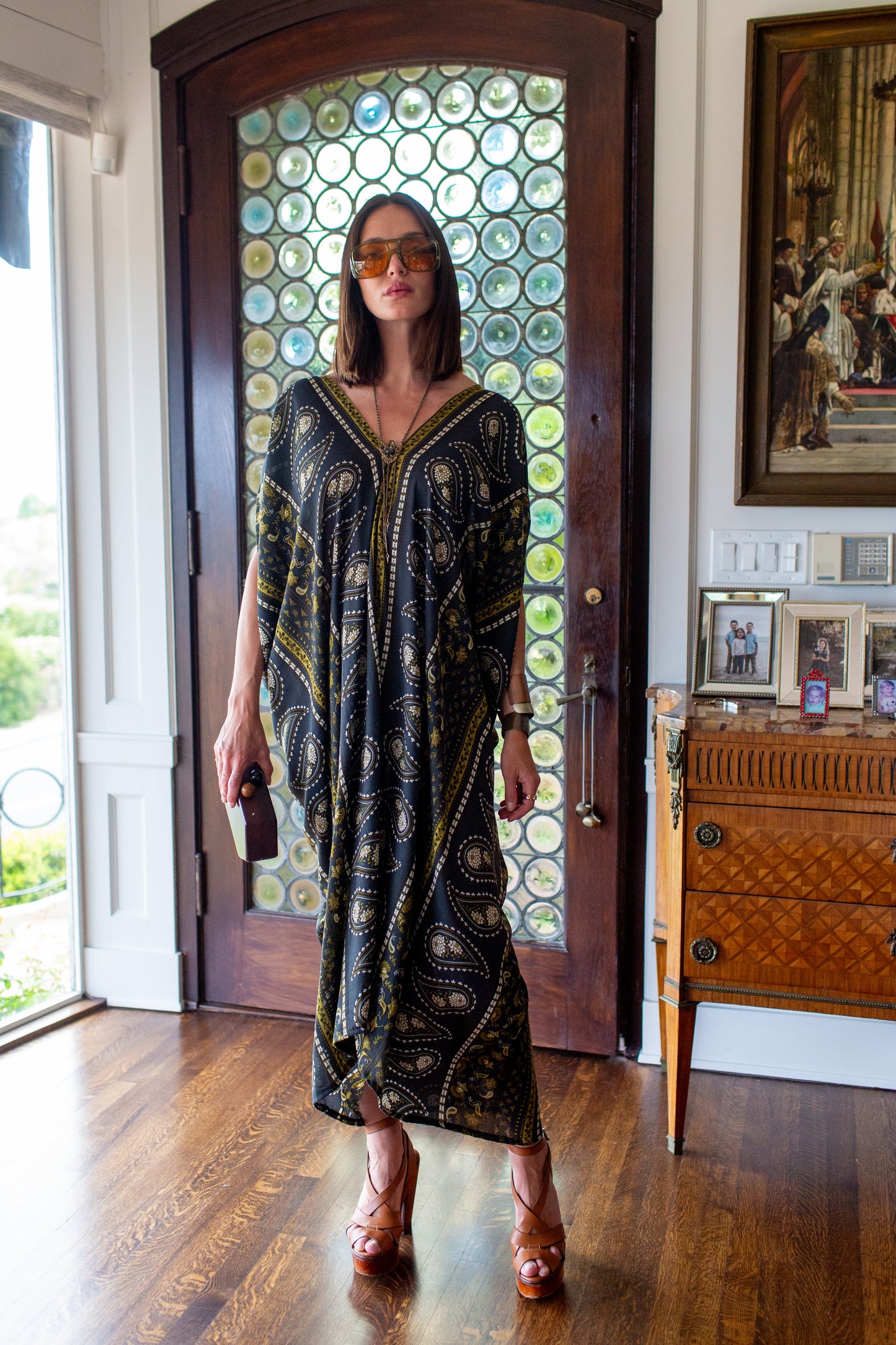 Caspian Paisley Border Caftan