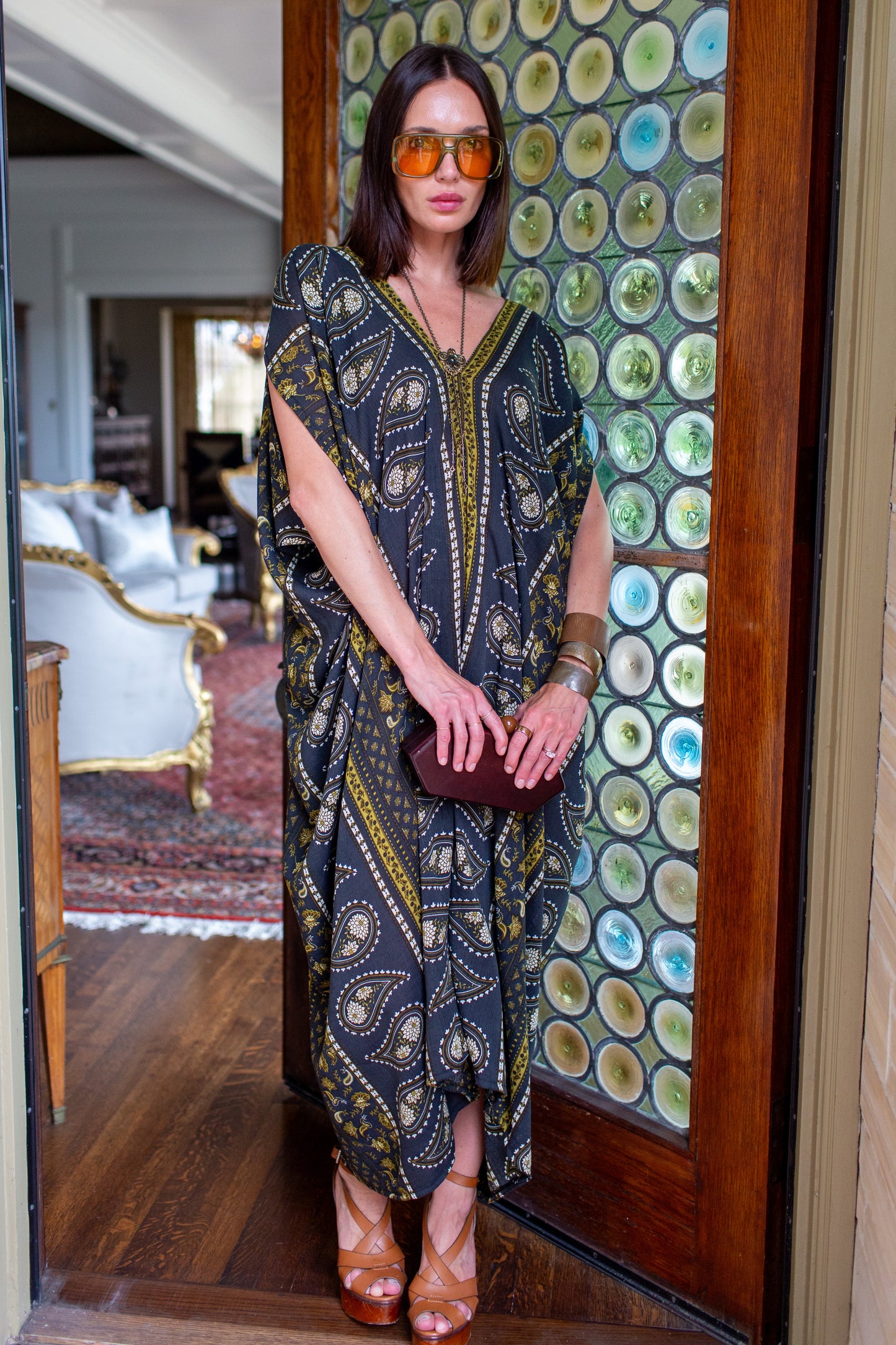 Caspian Paisley Border Caftan