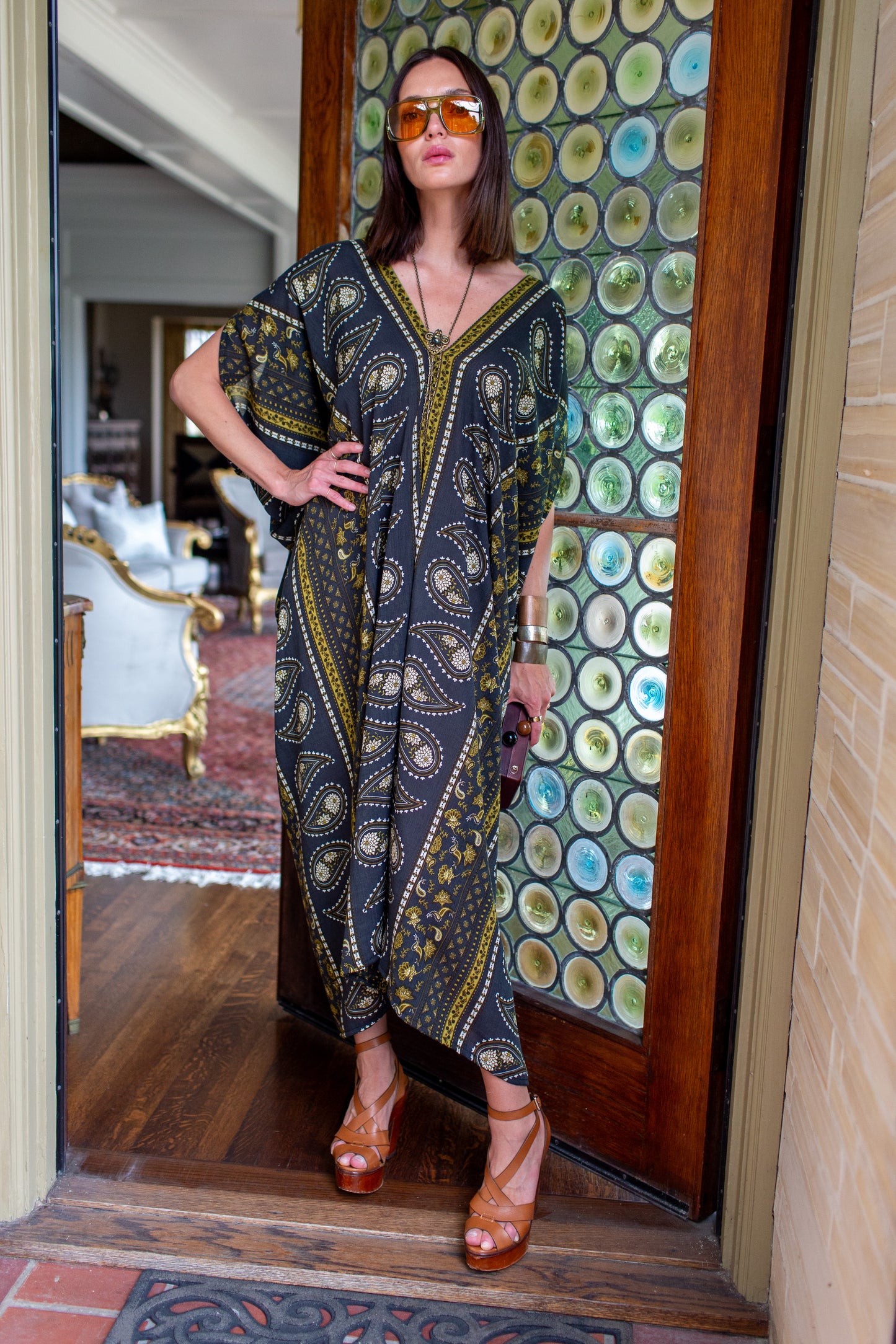 Caspian Paisley Border Caftan