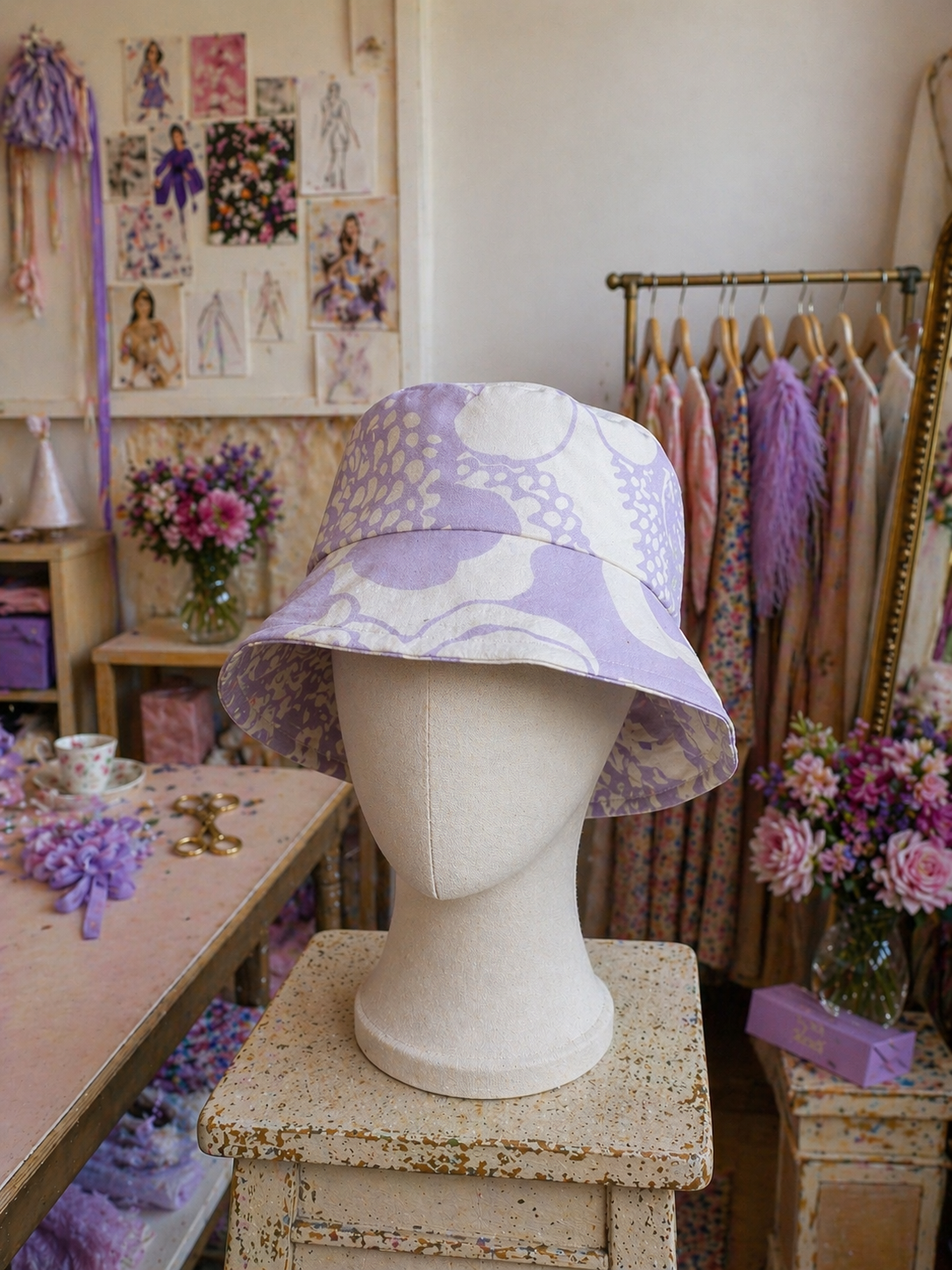 Beach Babe Bucket Hat in Violetta Bloom