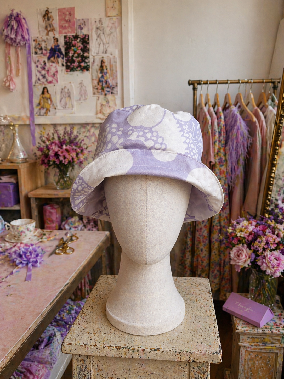 Beach Babe Bucket Hat in Violetta Bloom