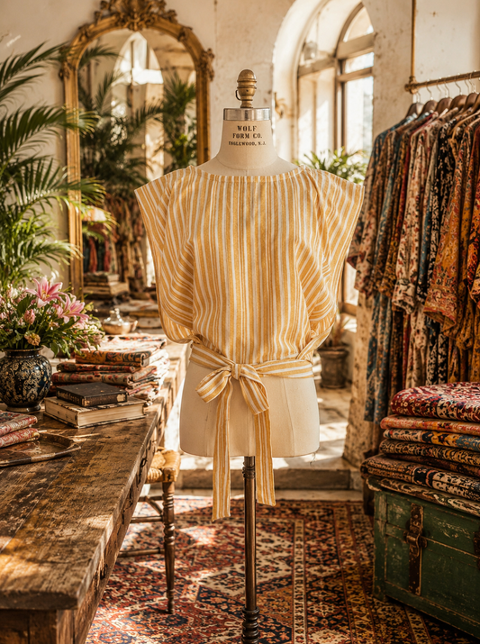 June Top in Deauville Cafe PRE-ORDER