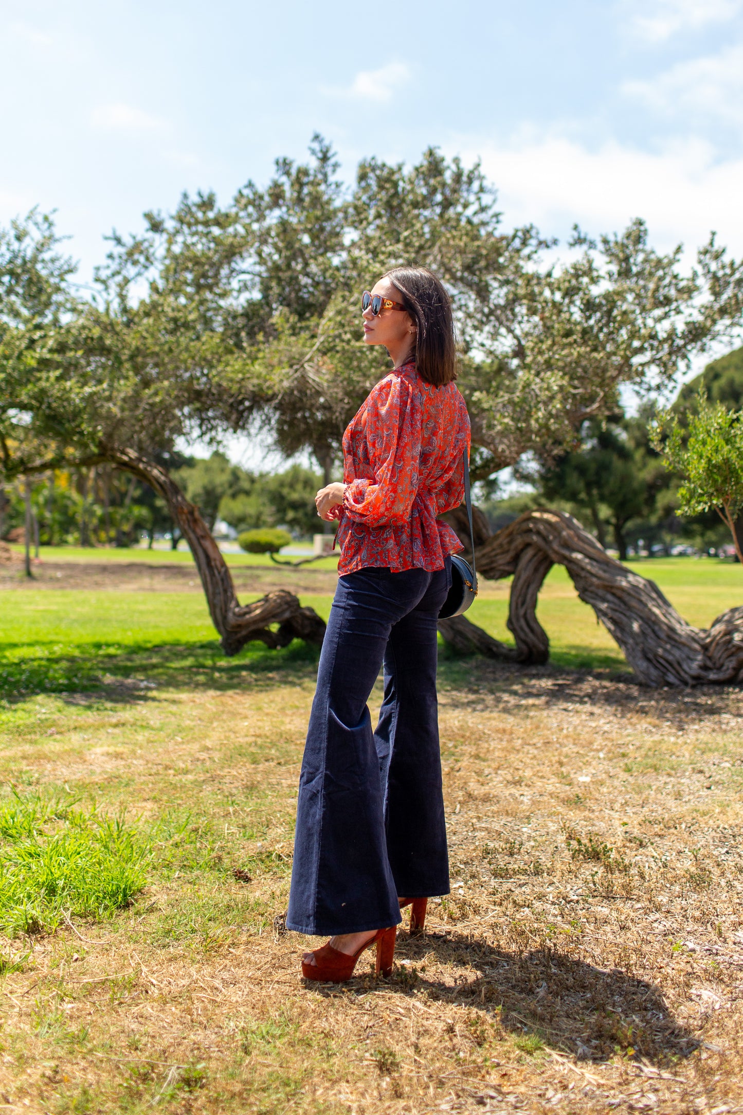 Clara Bishop Sleeve Blouse in Auburn Dawn
