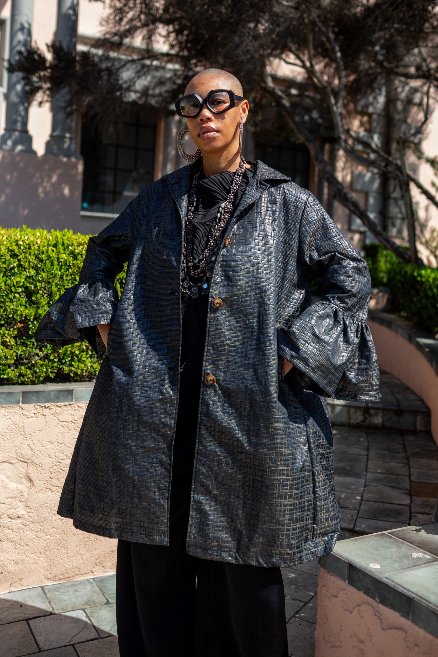 Cordelia Driving Coat in Obsidian