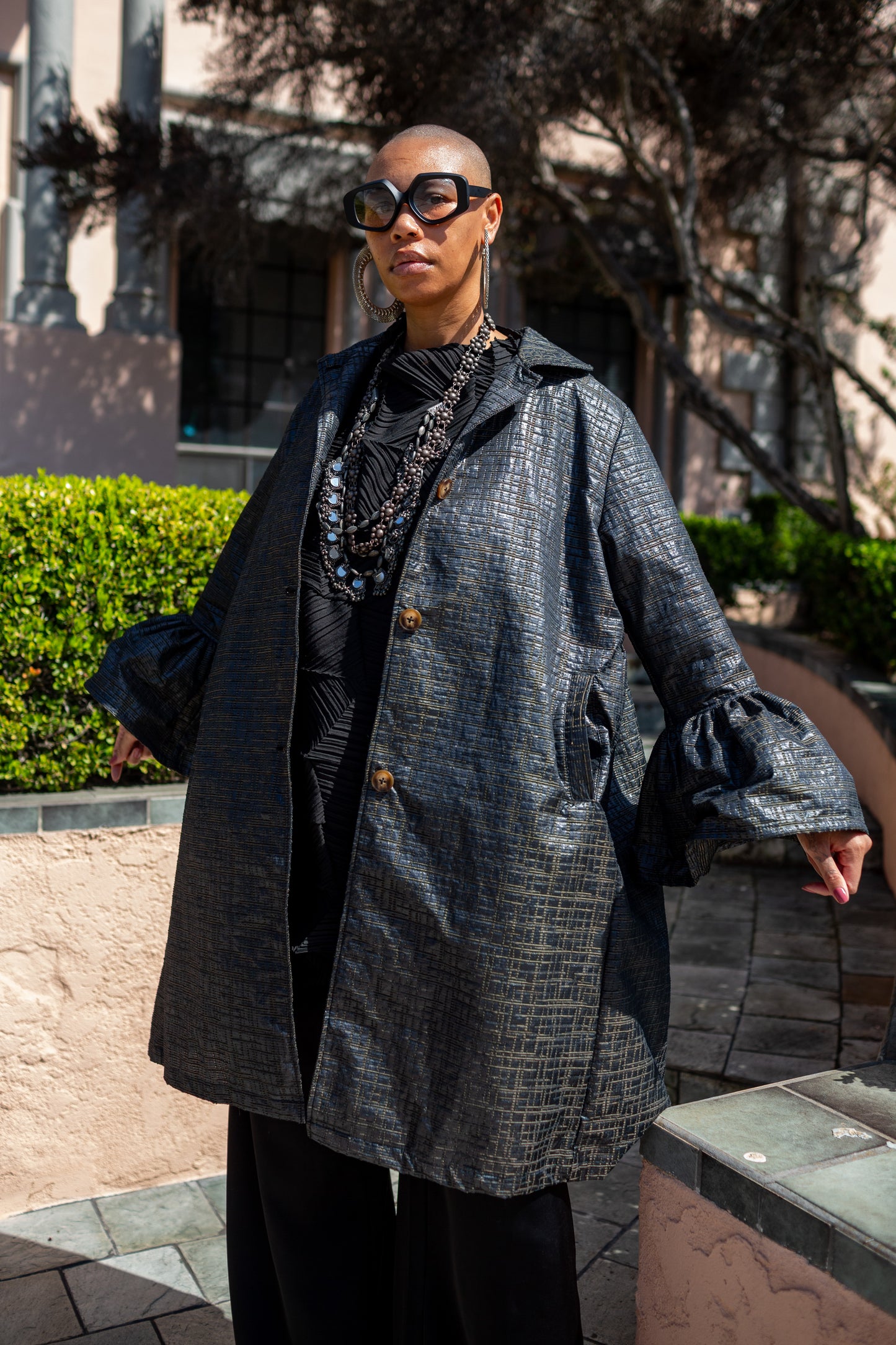 Cordelia Driving Coat in Obsidian