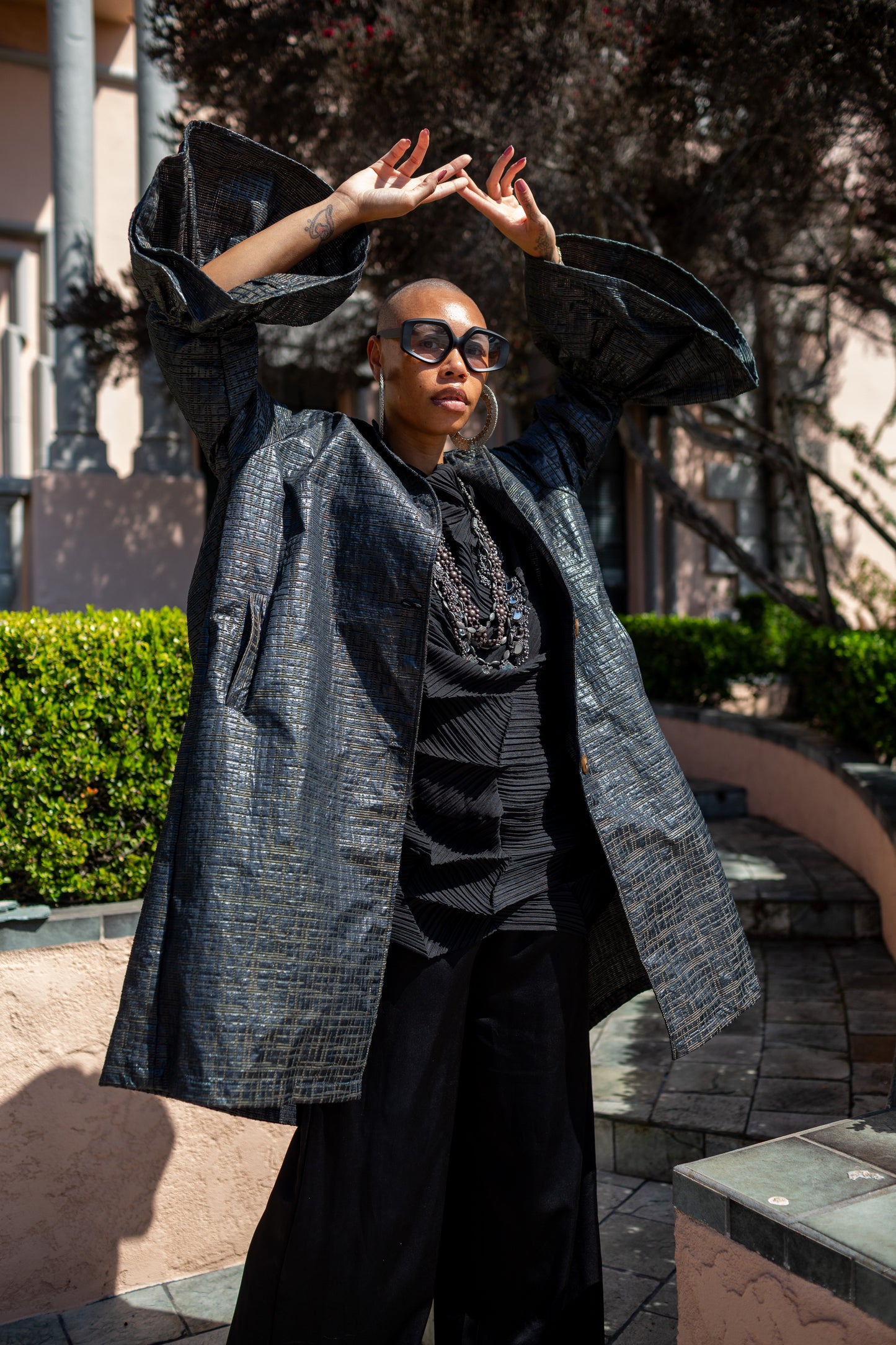 Cordelia Driving Coat in Obsidian