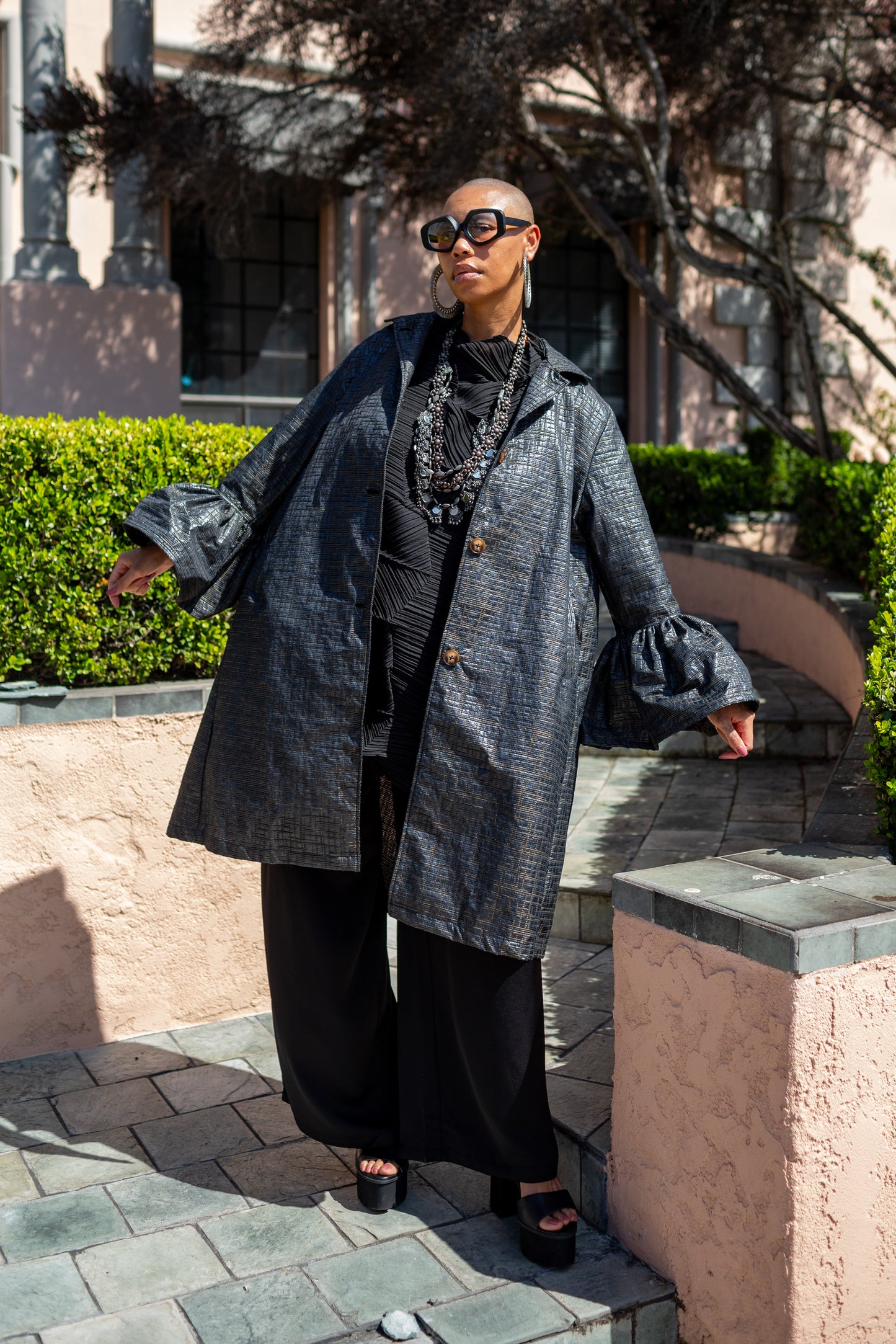 Cordelia Driving Coat in Obsidian