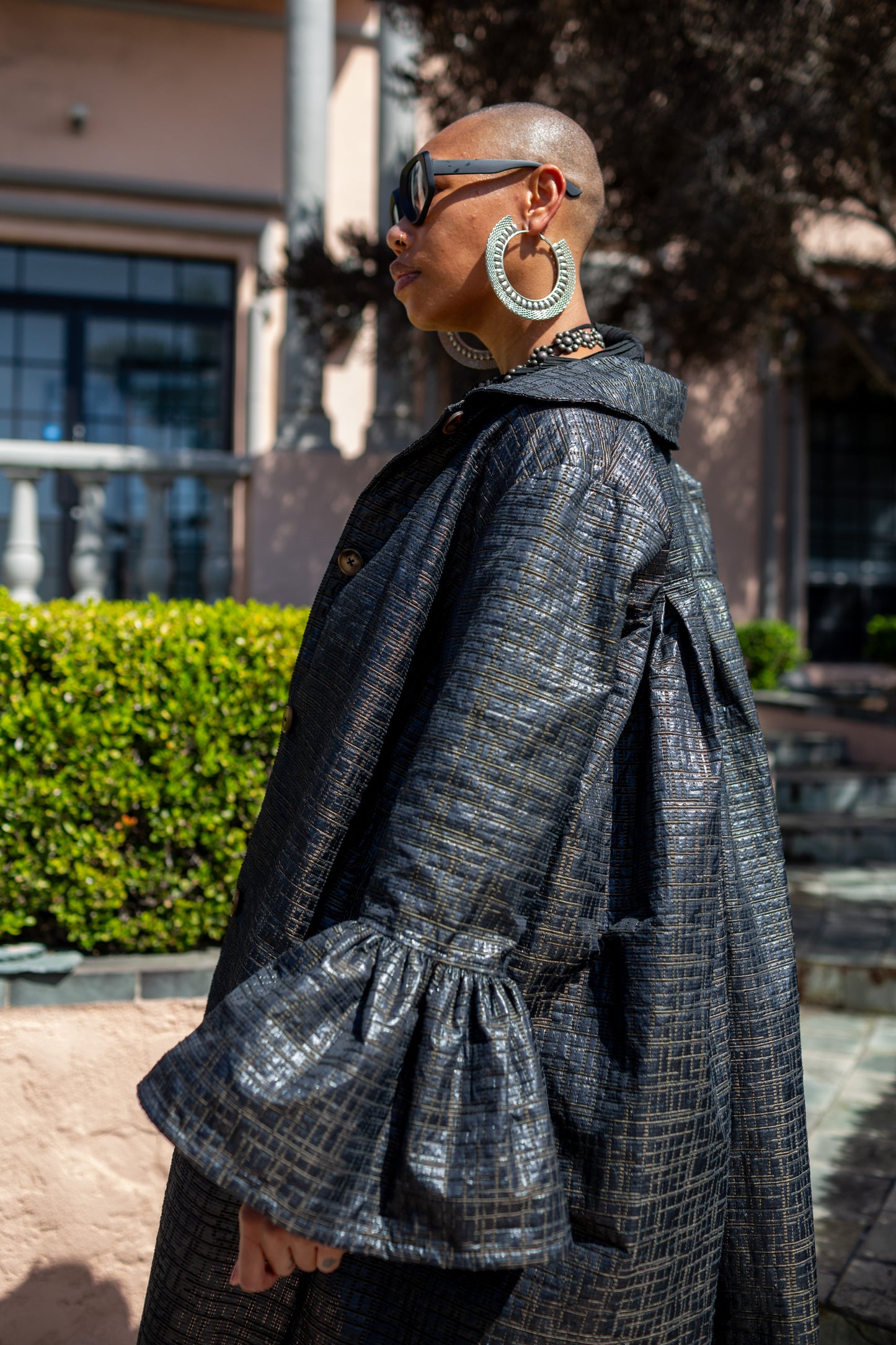 Cordelia Driving Coat in Obsidian