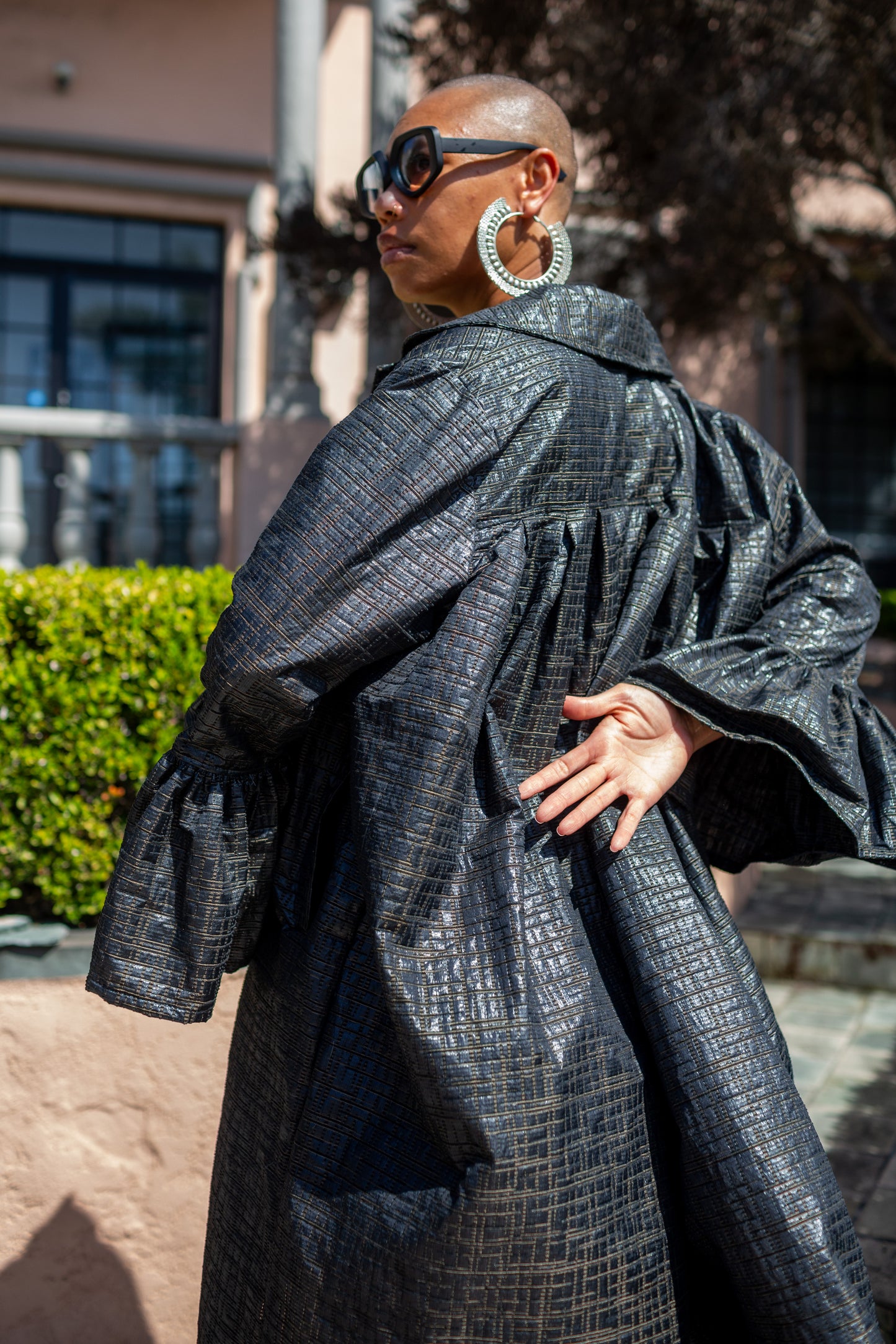 Cordelia Driving Coat in Obsidian