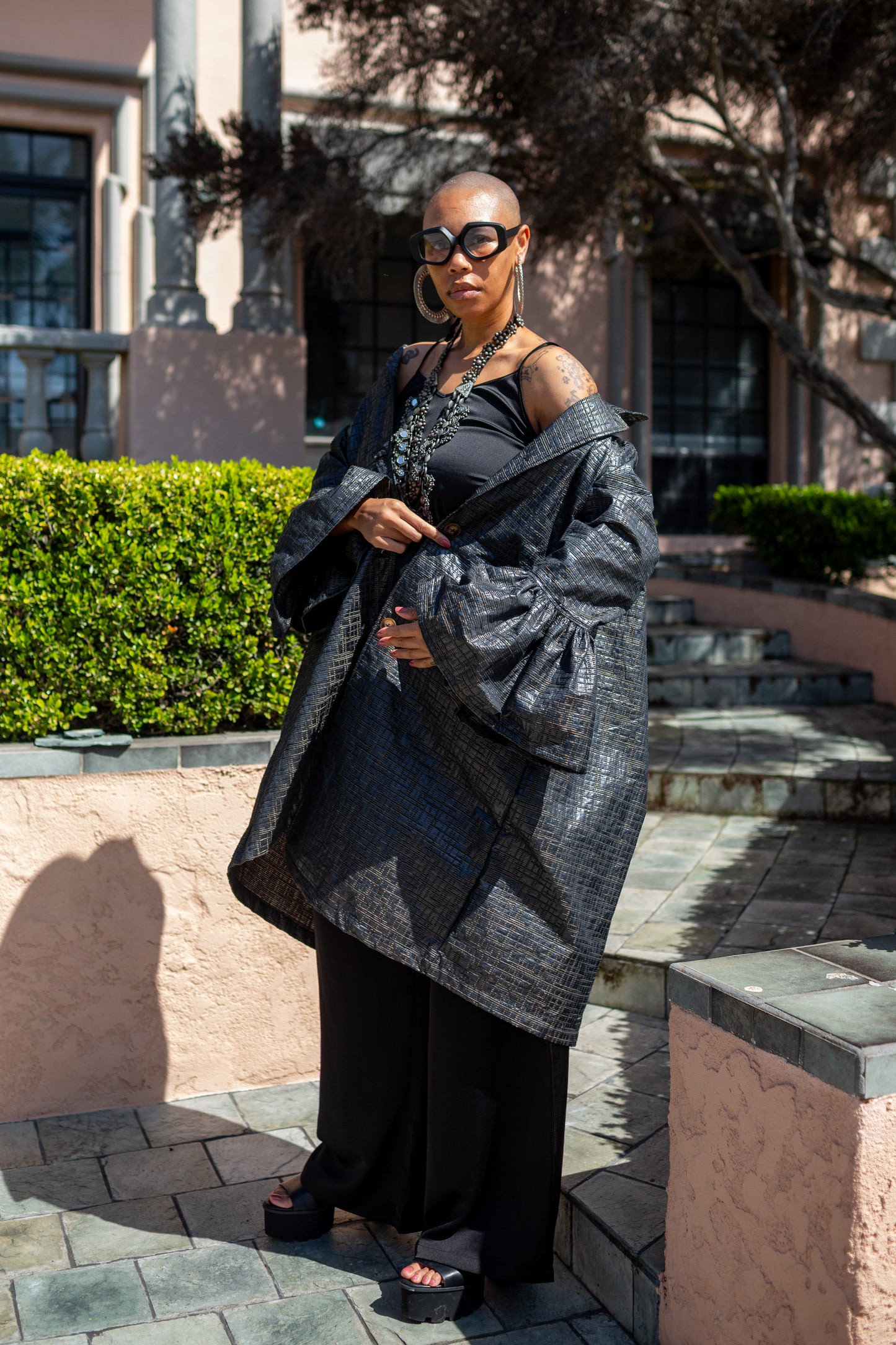 Cordelia Driving Coat in Obsidian