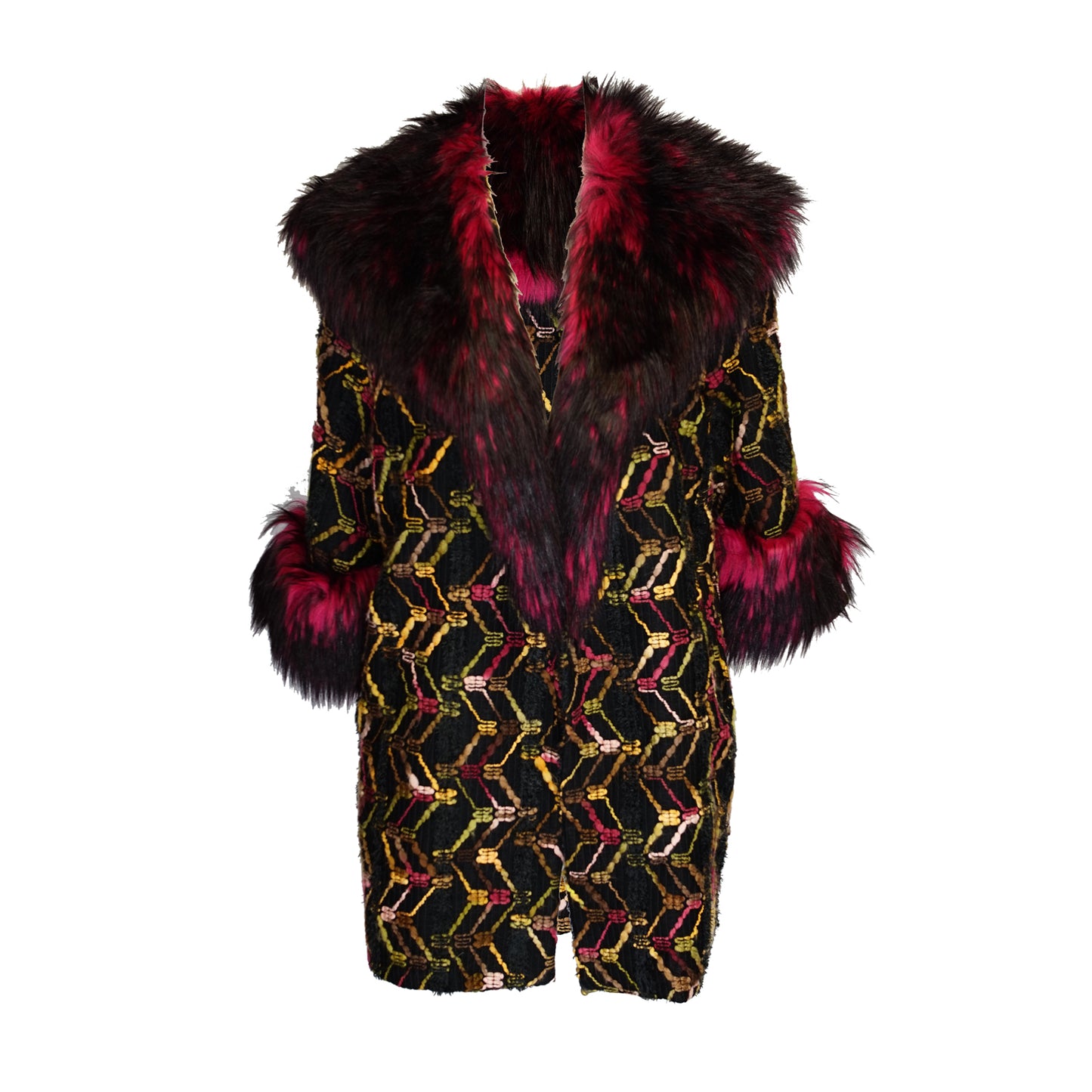 Penelope Swing Coat in Berry Boucle