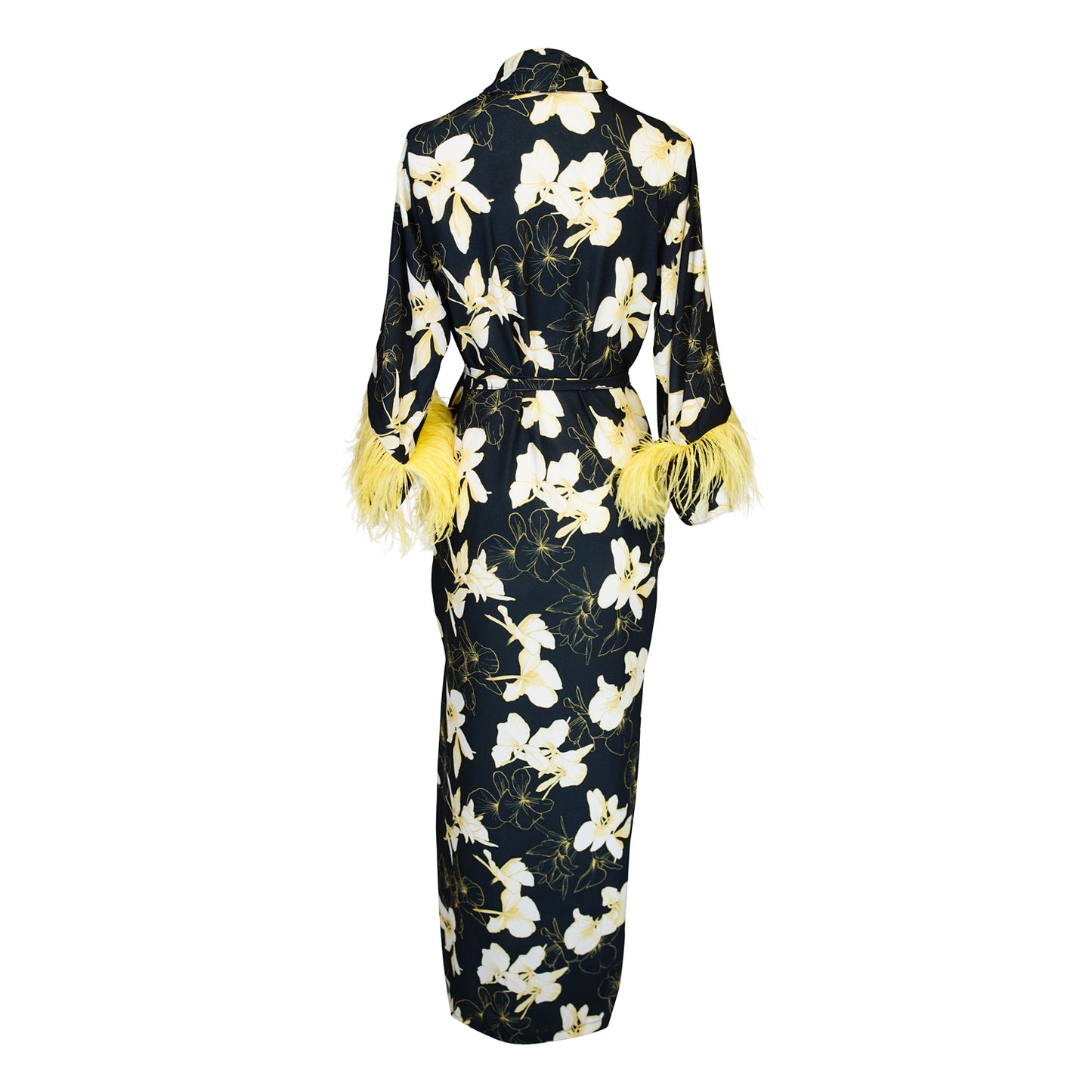 Marlene Wrap Dress in Lemon Orchid Blossom