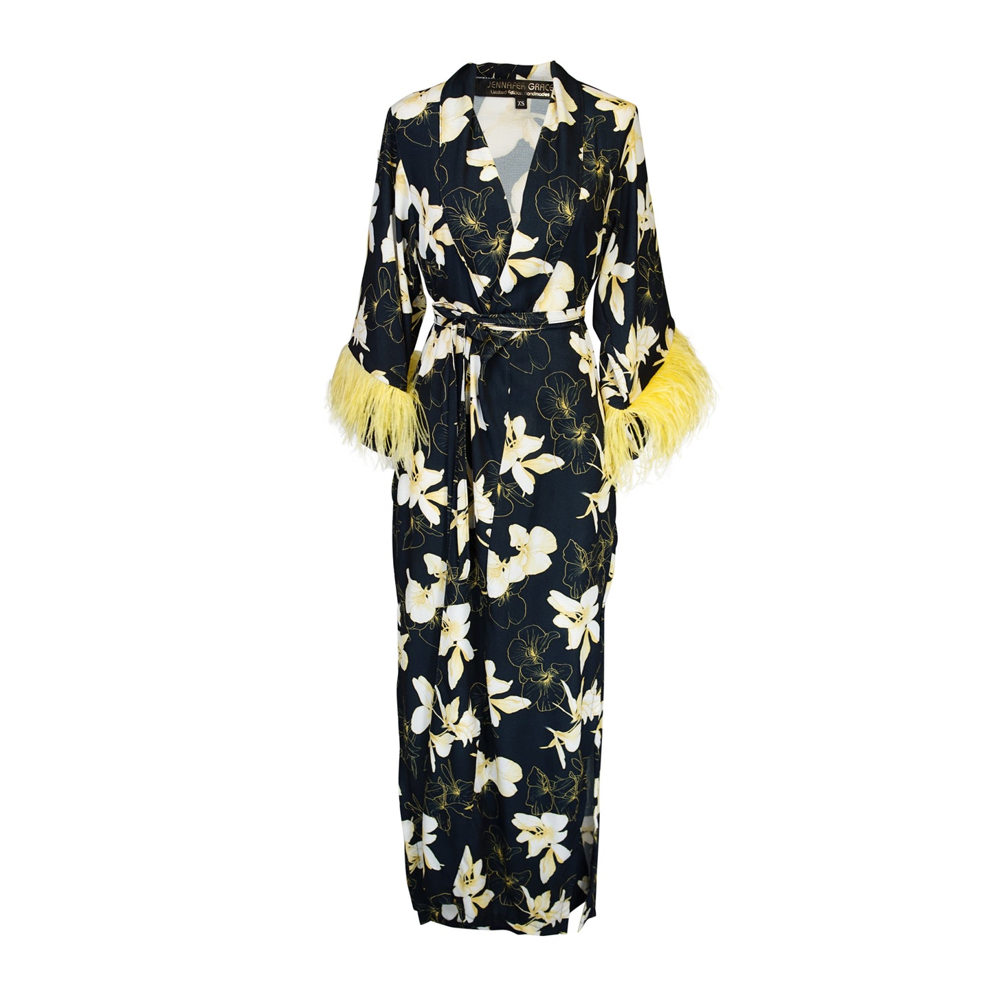Marlene Wrap Dress in Lemon Orchid Blossom