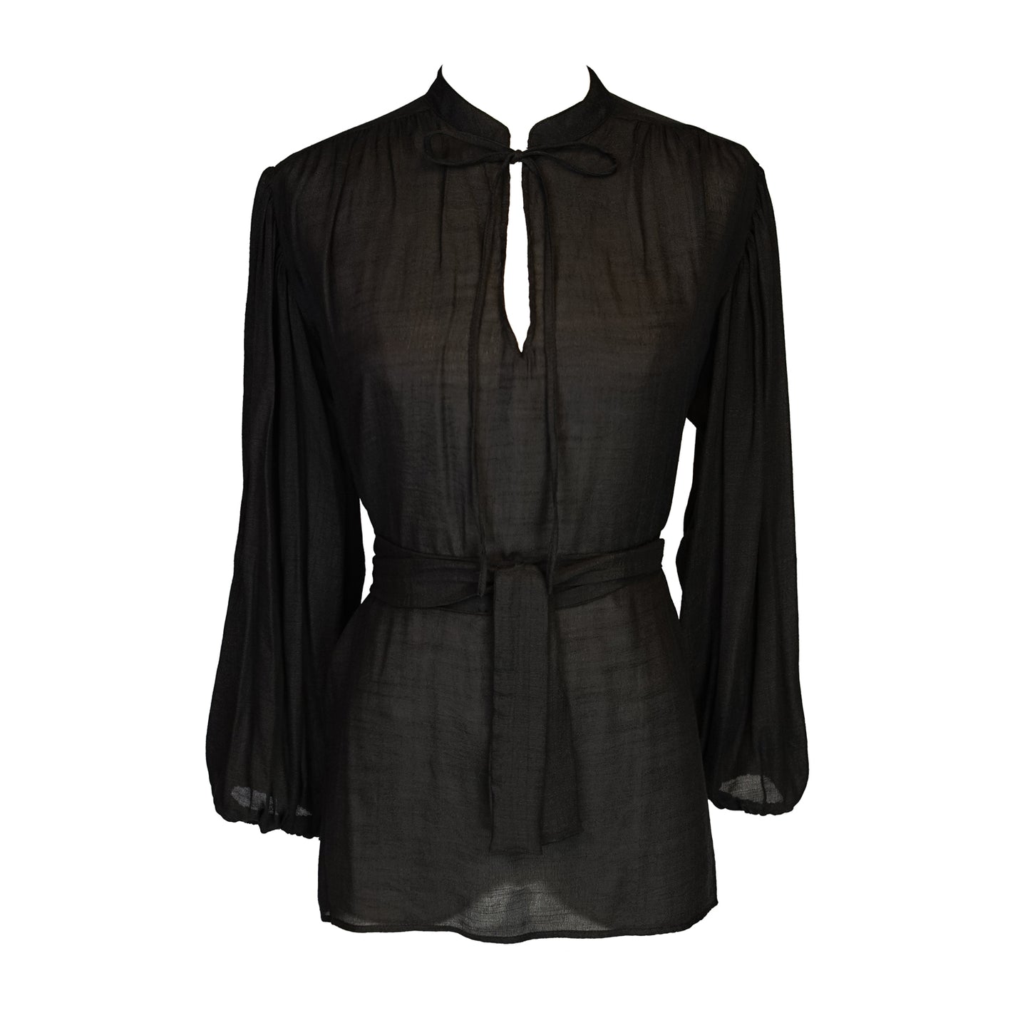 Clara Bishop Sleeve Blouse in Ebony