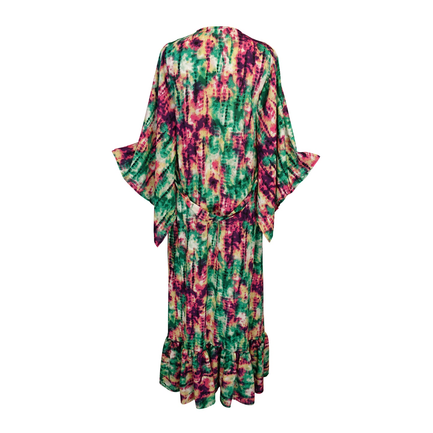Janys Scarf Sleeve Kimono In Cosmic Crush Tiedye