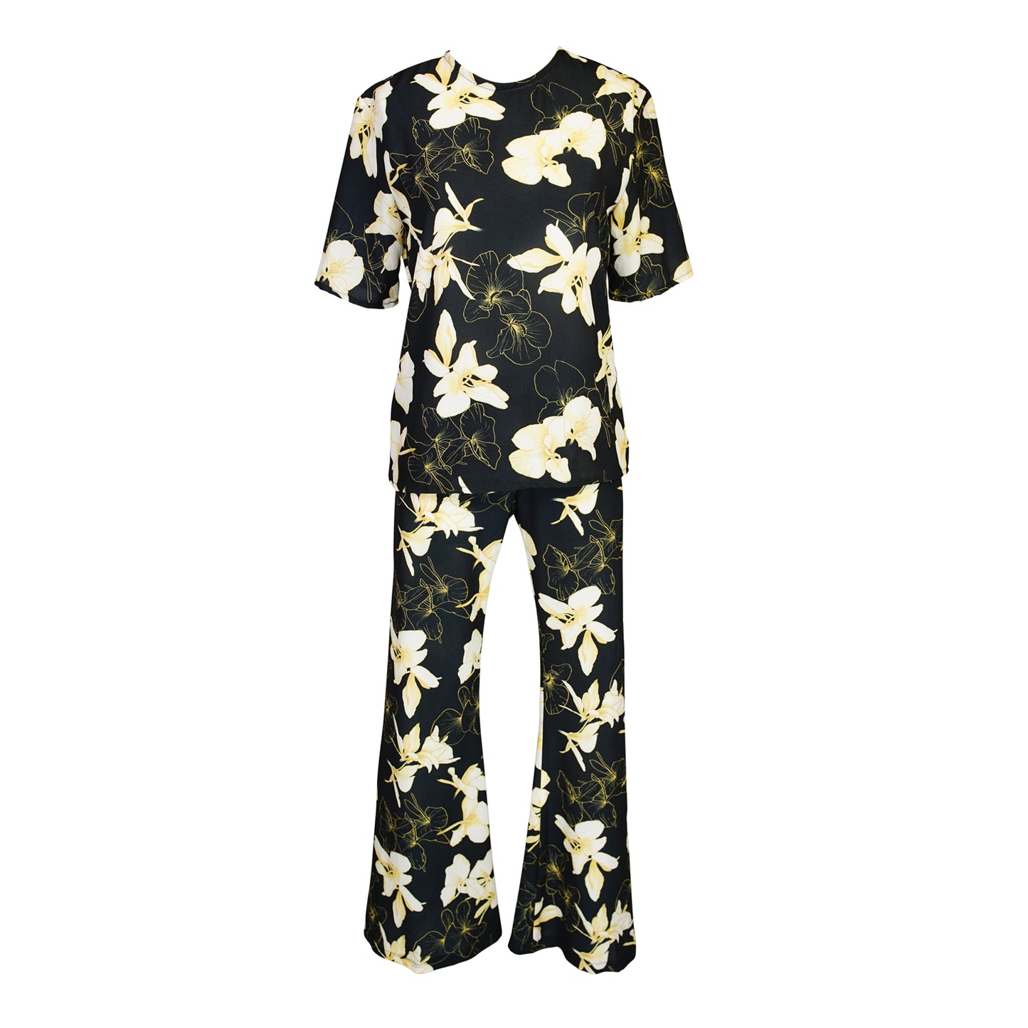 Mareesa Trousers in Lemon Orchid Blossom