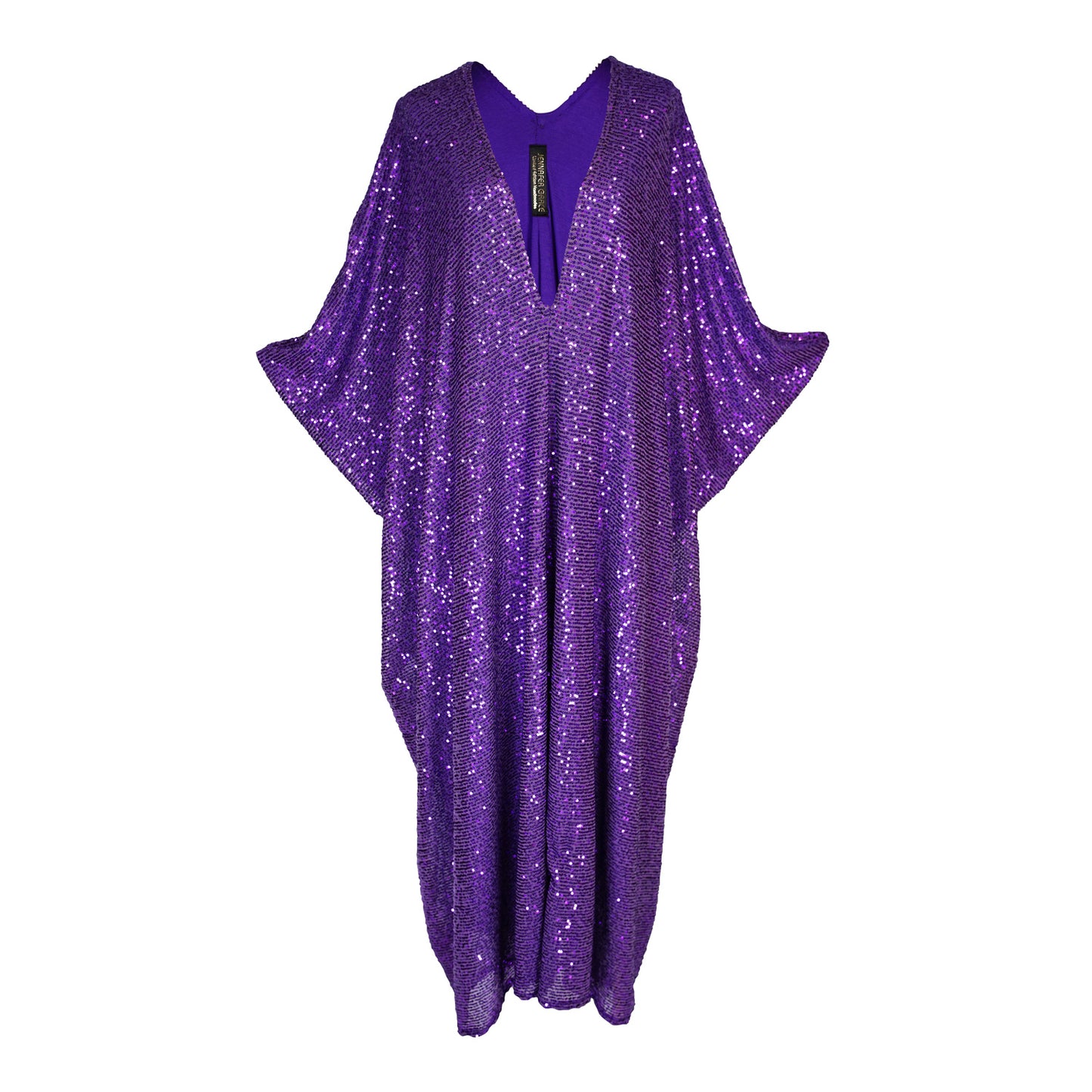 Galactic Grape Sequin Caftan Kaftan Dress