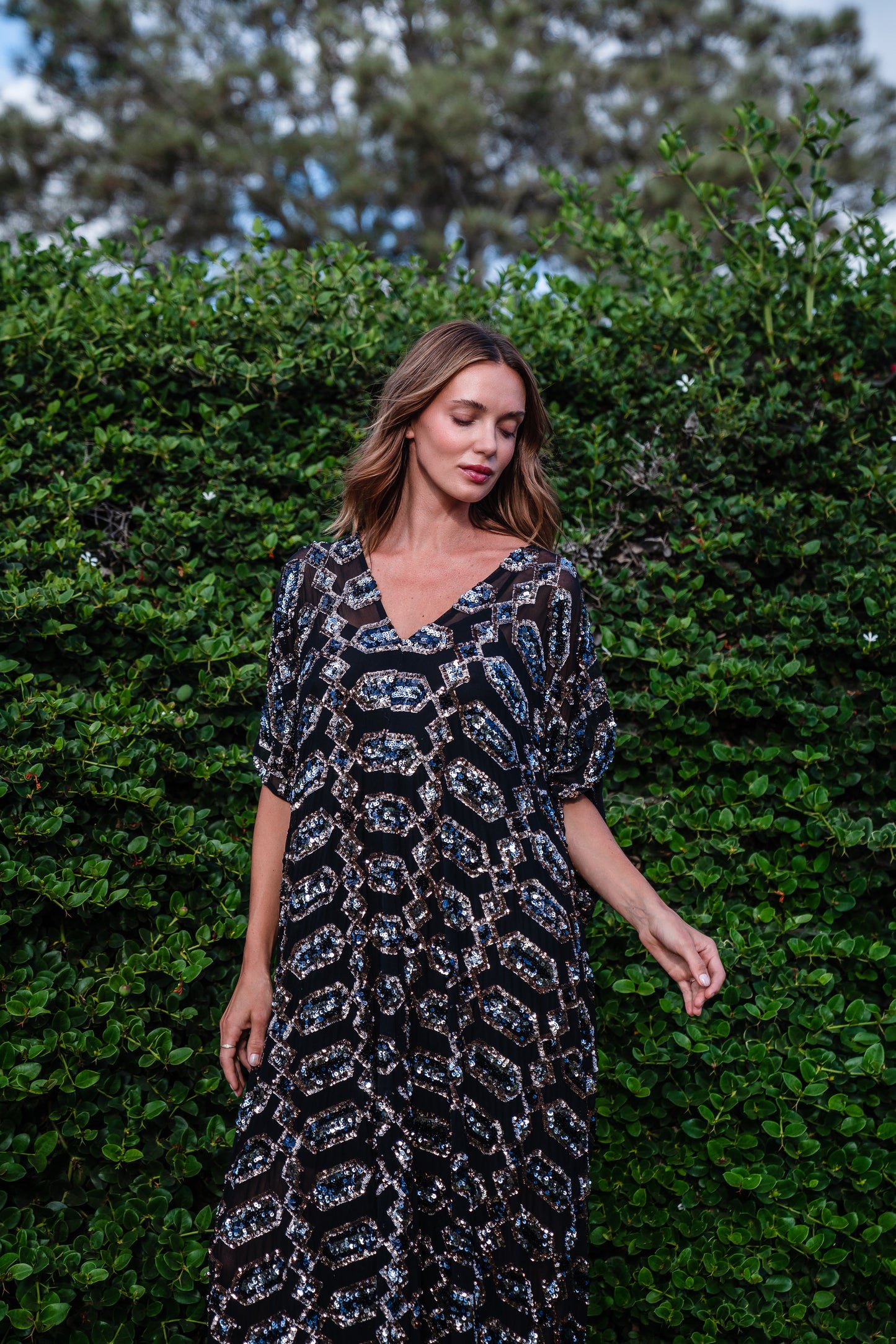 Lexicon Diamante Caftan Kaftan Dress