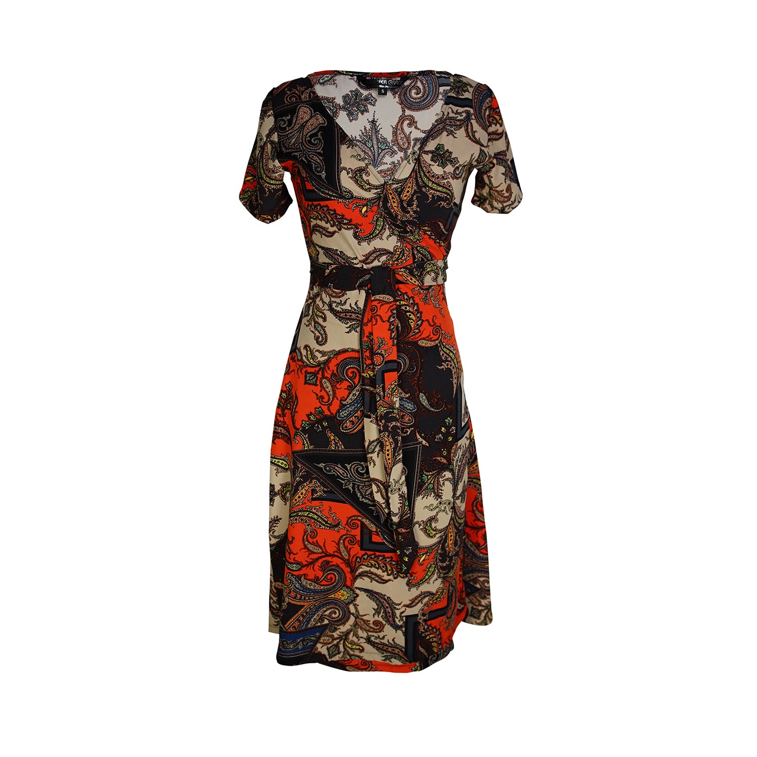 Paisley print wrap dress hotsell