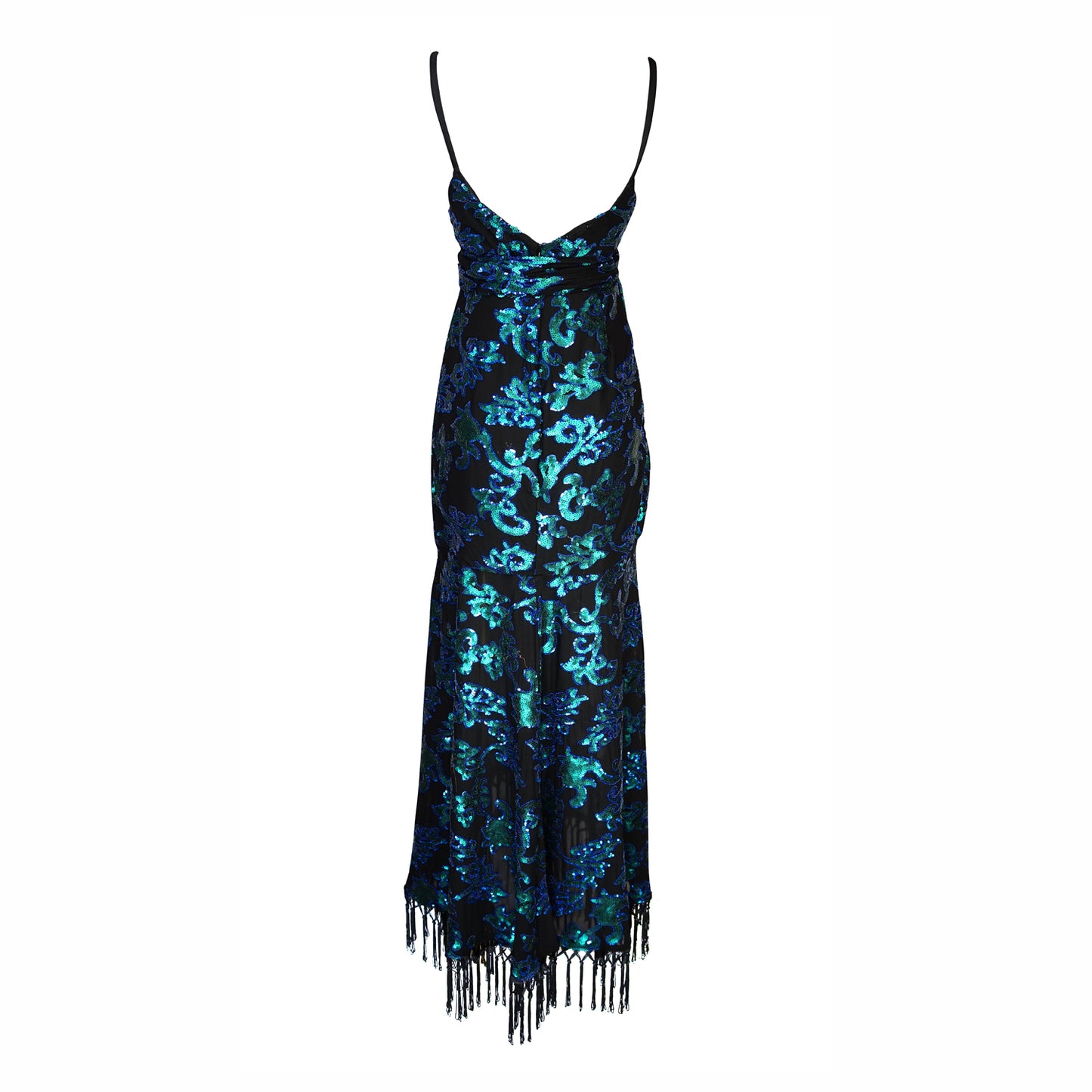 Absinthia Fringe Faux Wrap Dress